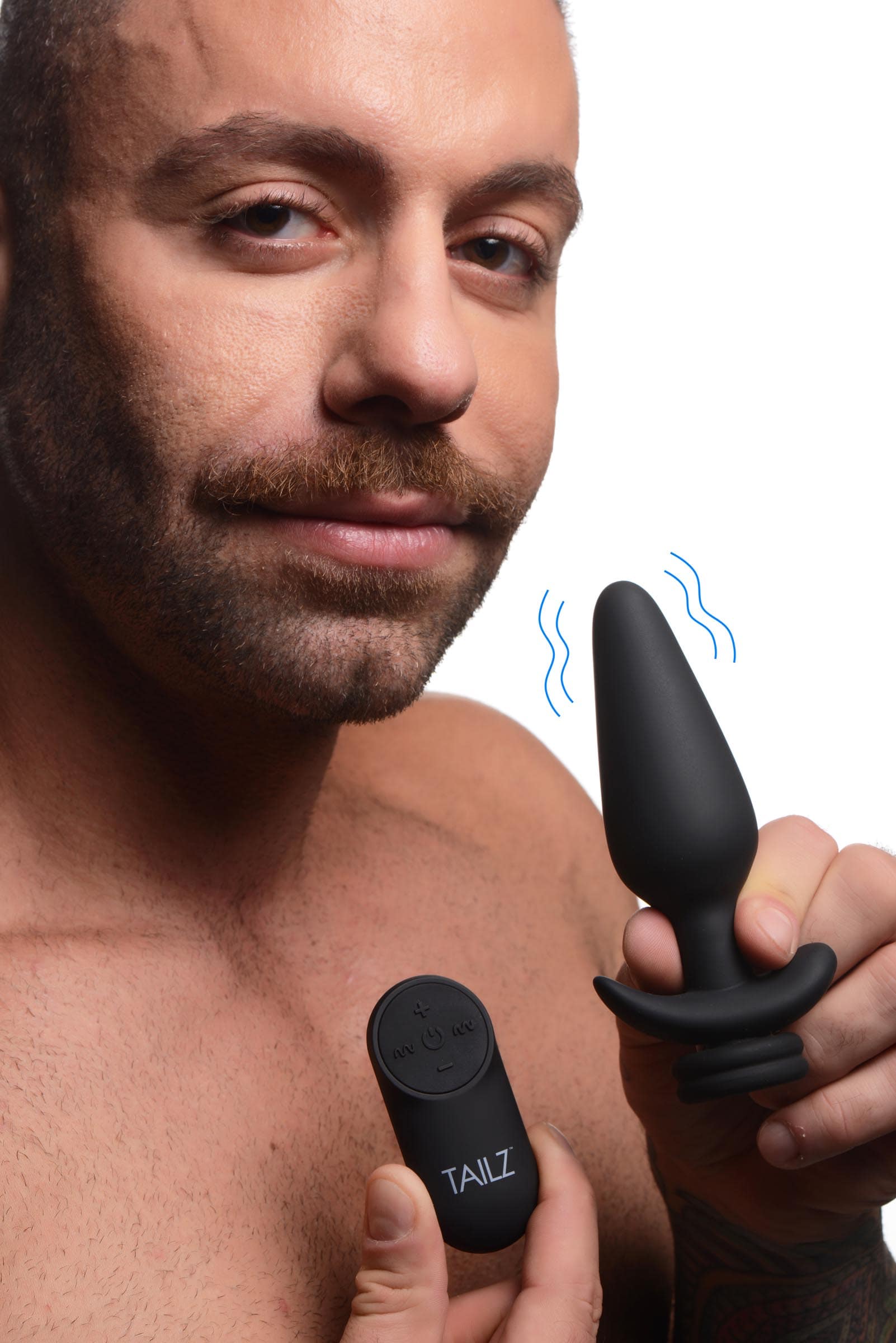 Interchangeable 10X Vibrating Silicone Anal Plug with Remote - Large - Image 2