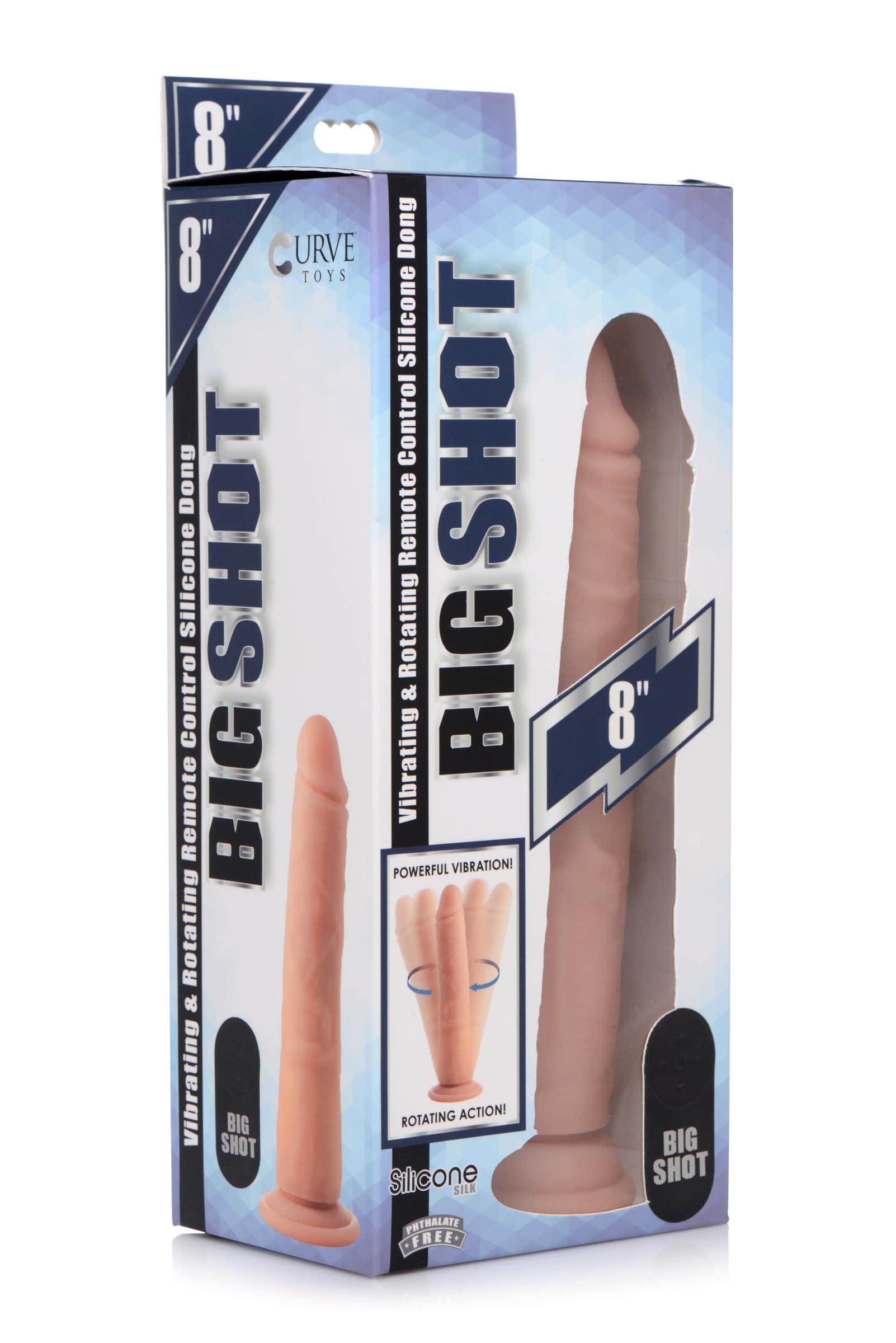 Vibrating and Rotating Remote Control Silicone Dildo - 8 Inch - Image 4