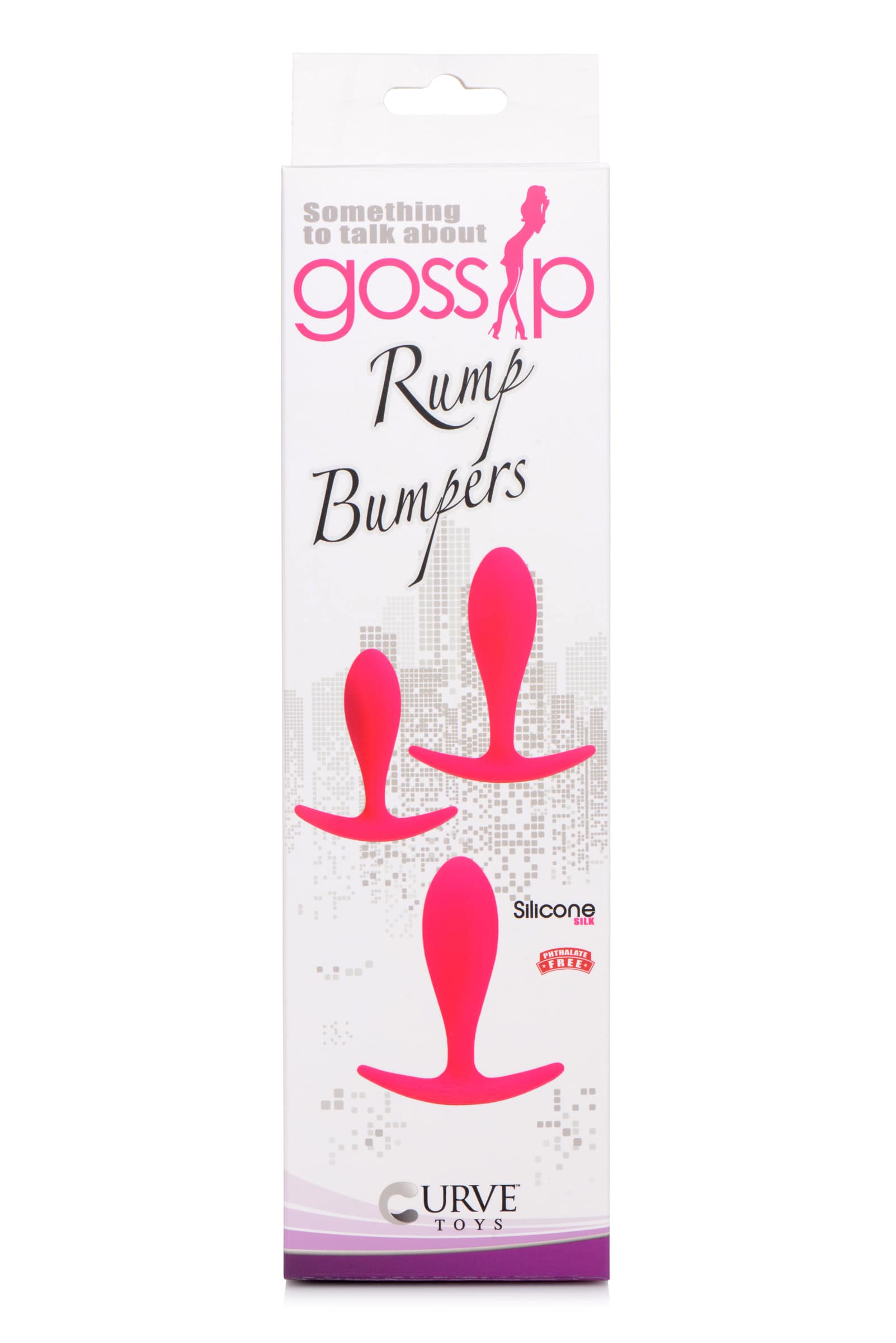 Rump Bumpers 3 Piece Silicone Anal Plug Set - Pink - Image 4
