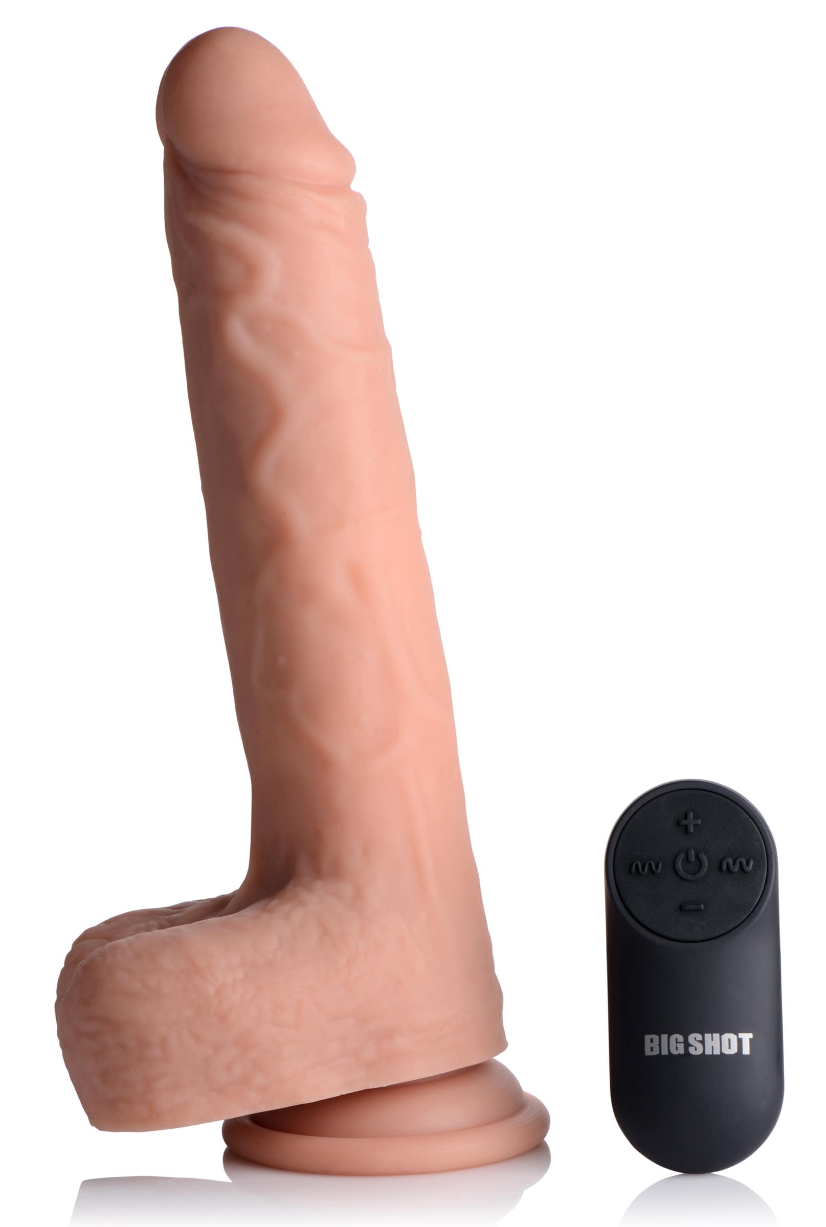 Vibrating & Thrusting Remote Control Silicone Dildo - 10 Inch - Image 2