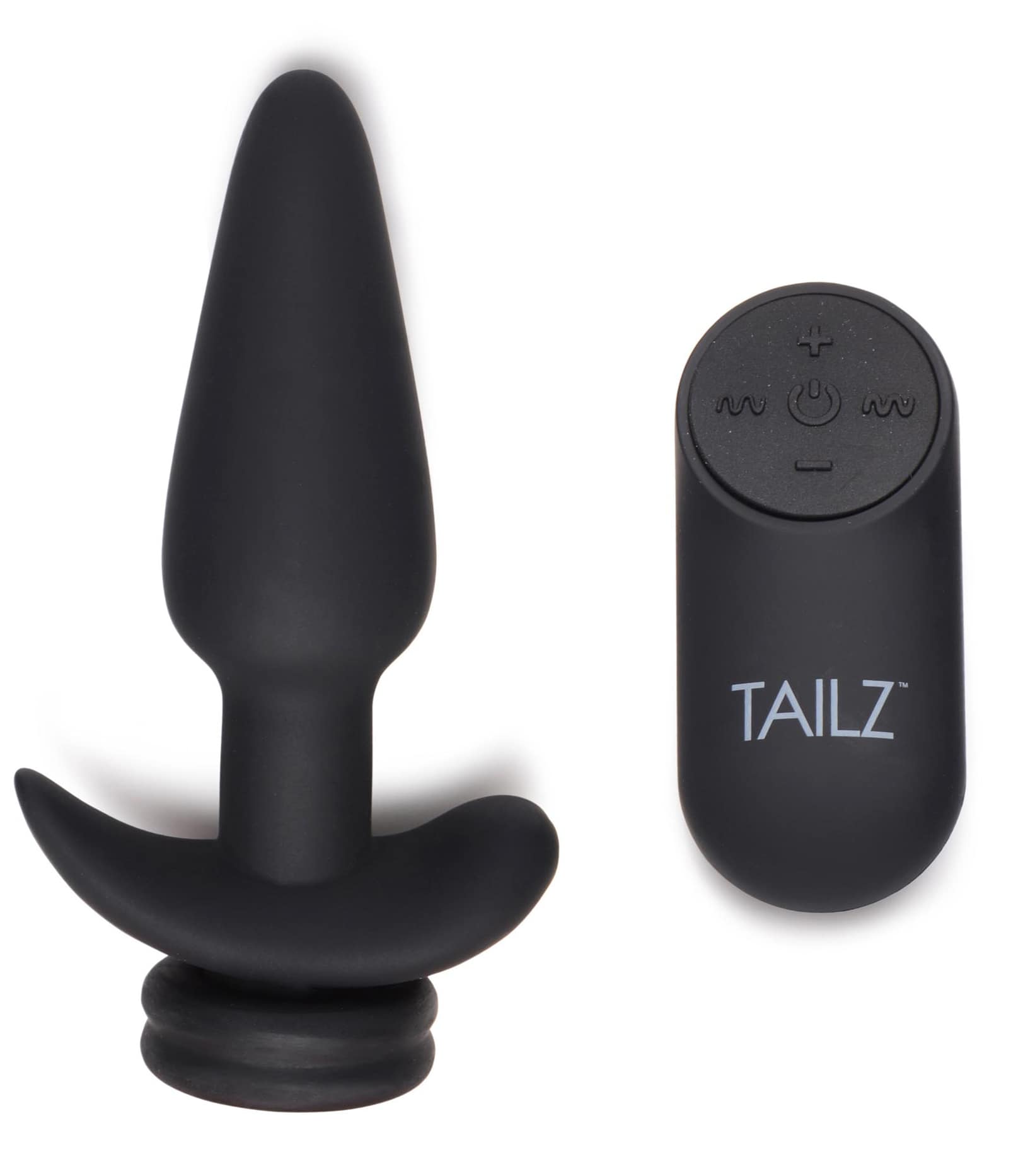Small Vibrating Anal Plug with Interchangeable Bunny Tail - Black - Image 5