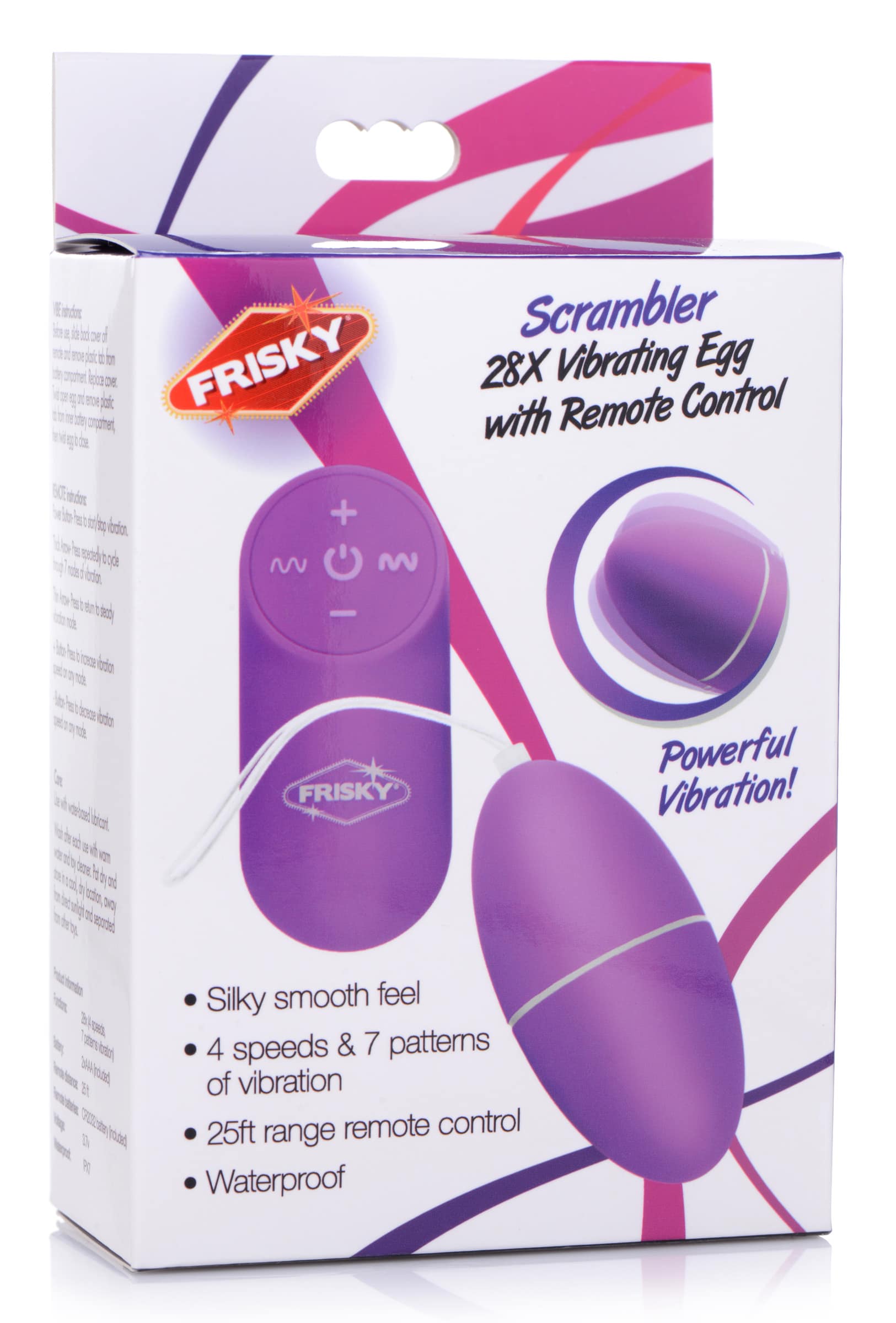 28X Scrambler Vibrating Egg with Remote Control - Purple - Image 6