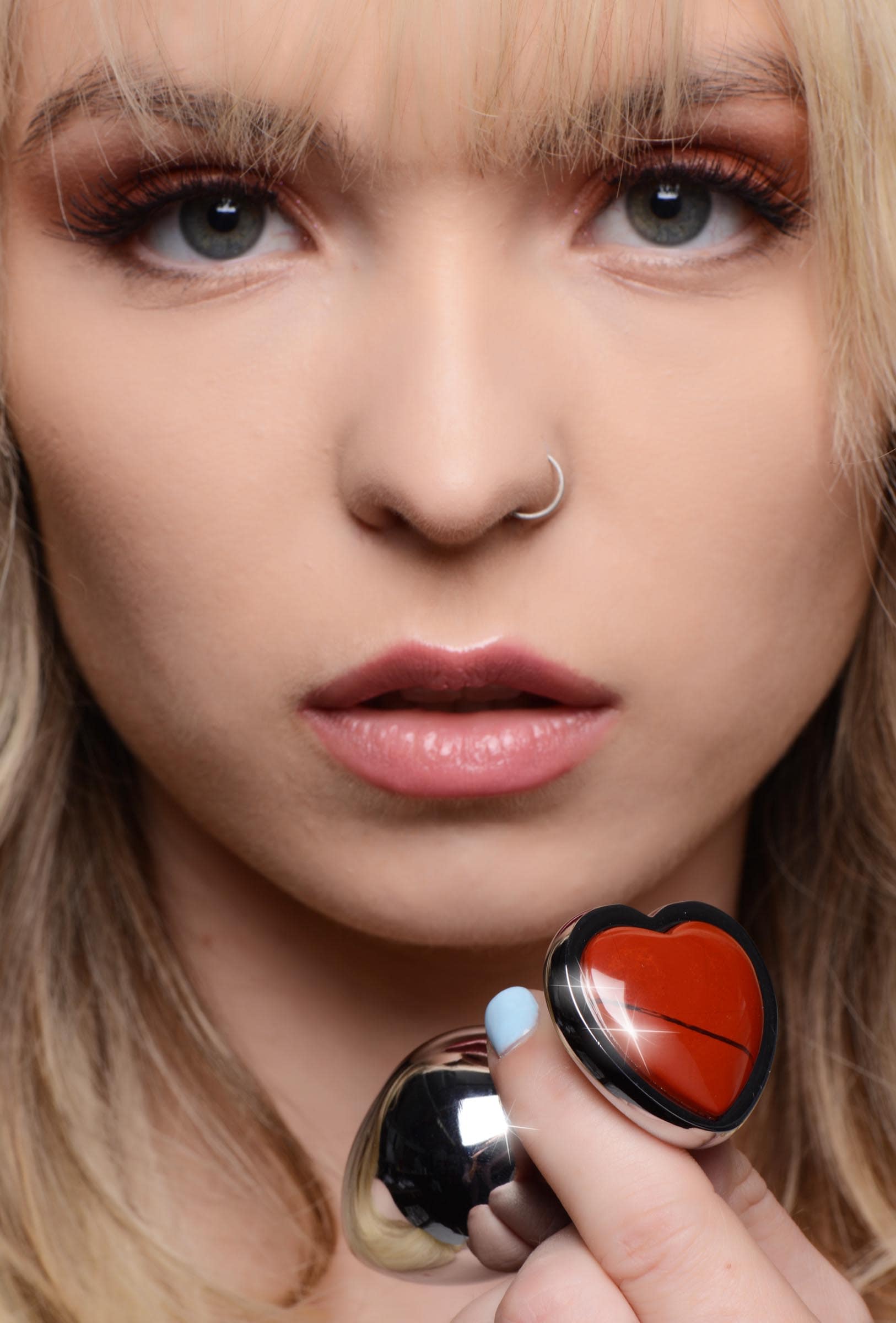 Authentic Red Jasper Gemstone Heart Anal Plug - Small - Image 7