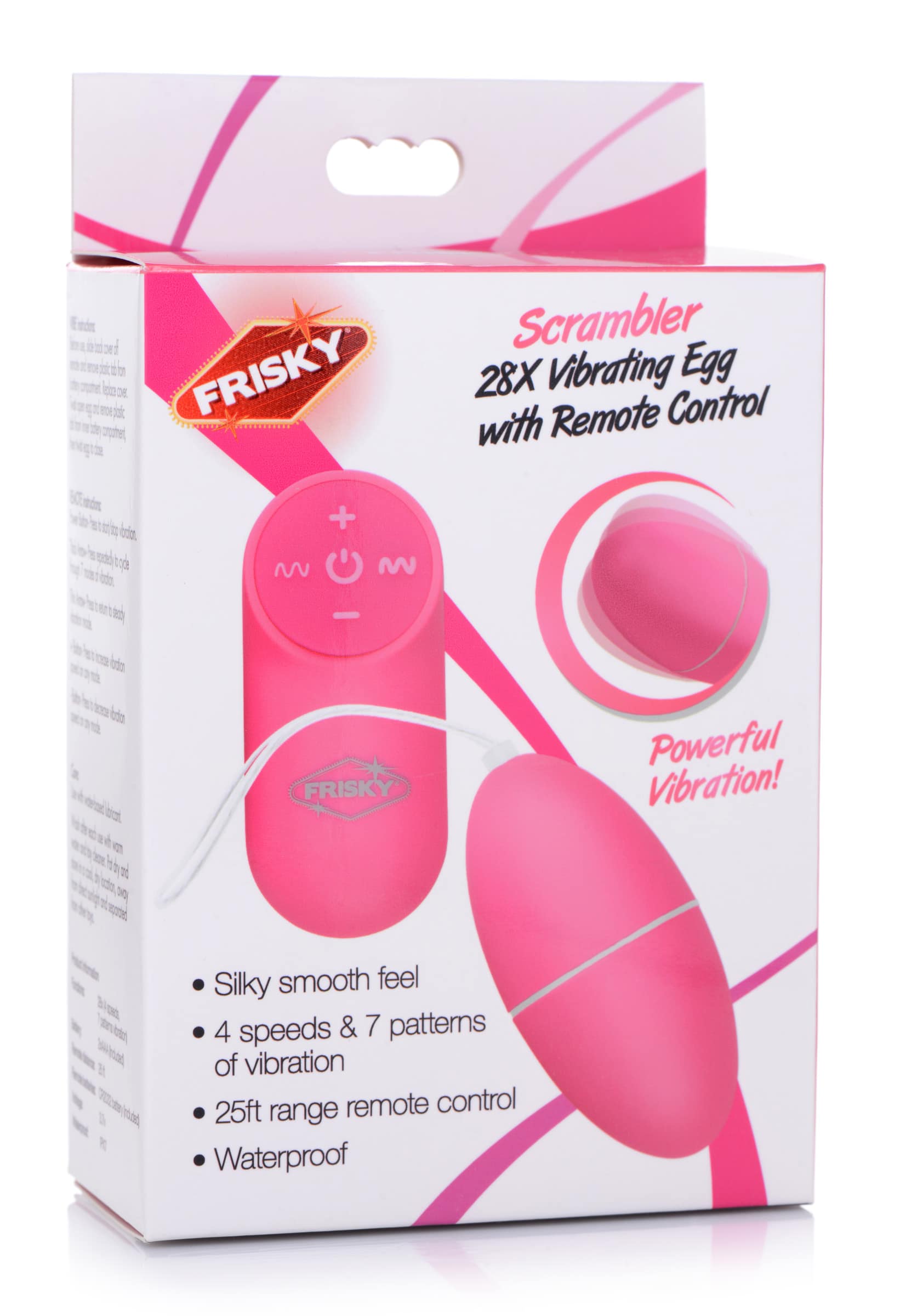28X Scrambler Vibrating Egg with Remote Control - Pink - Image 6