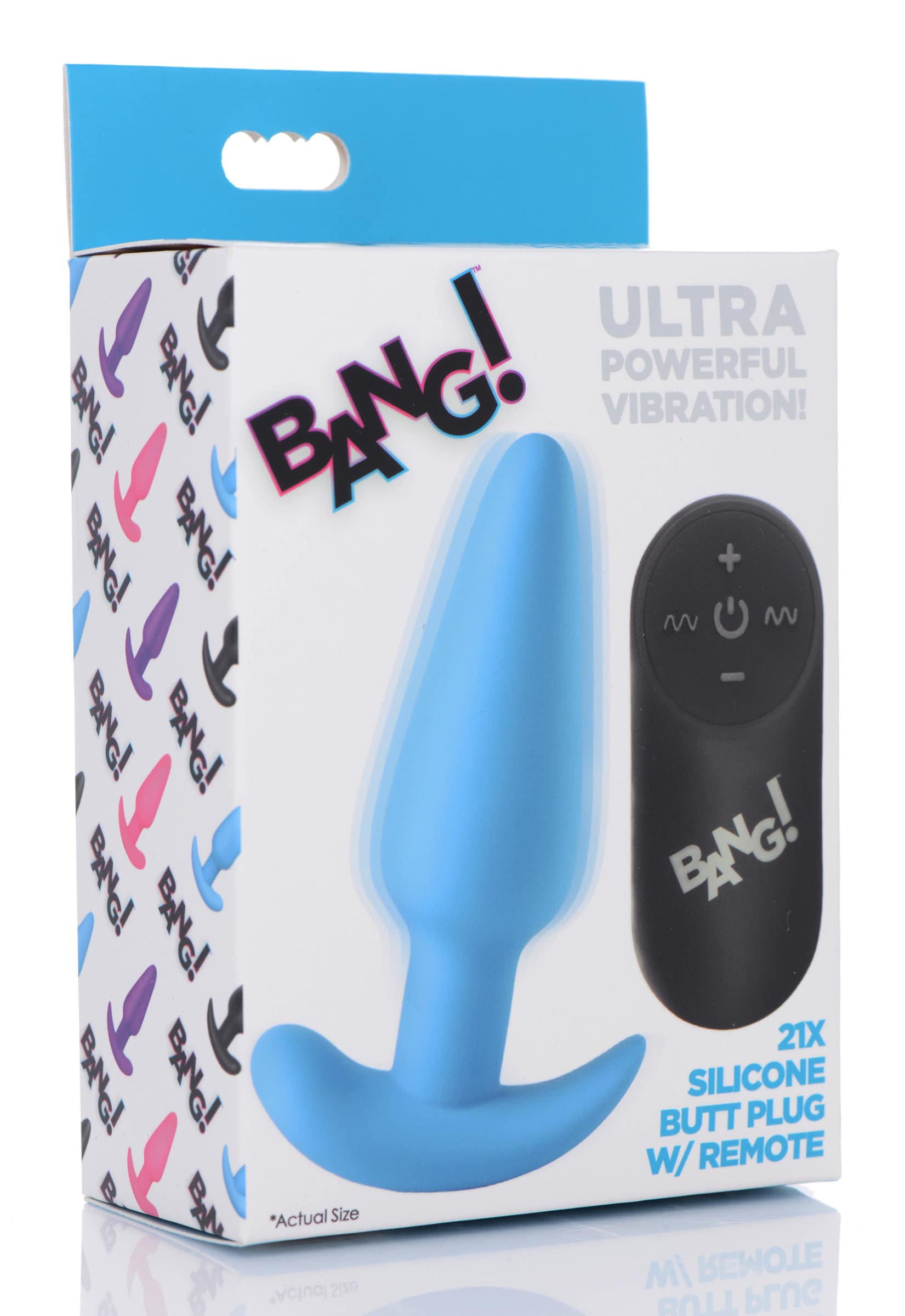 Remote Control 21X Vibrating Silicone Butt Plug - Blue - Image 8