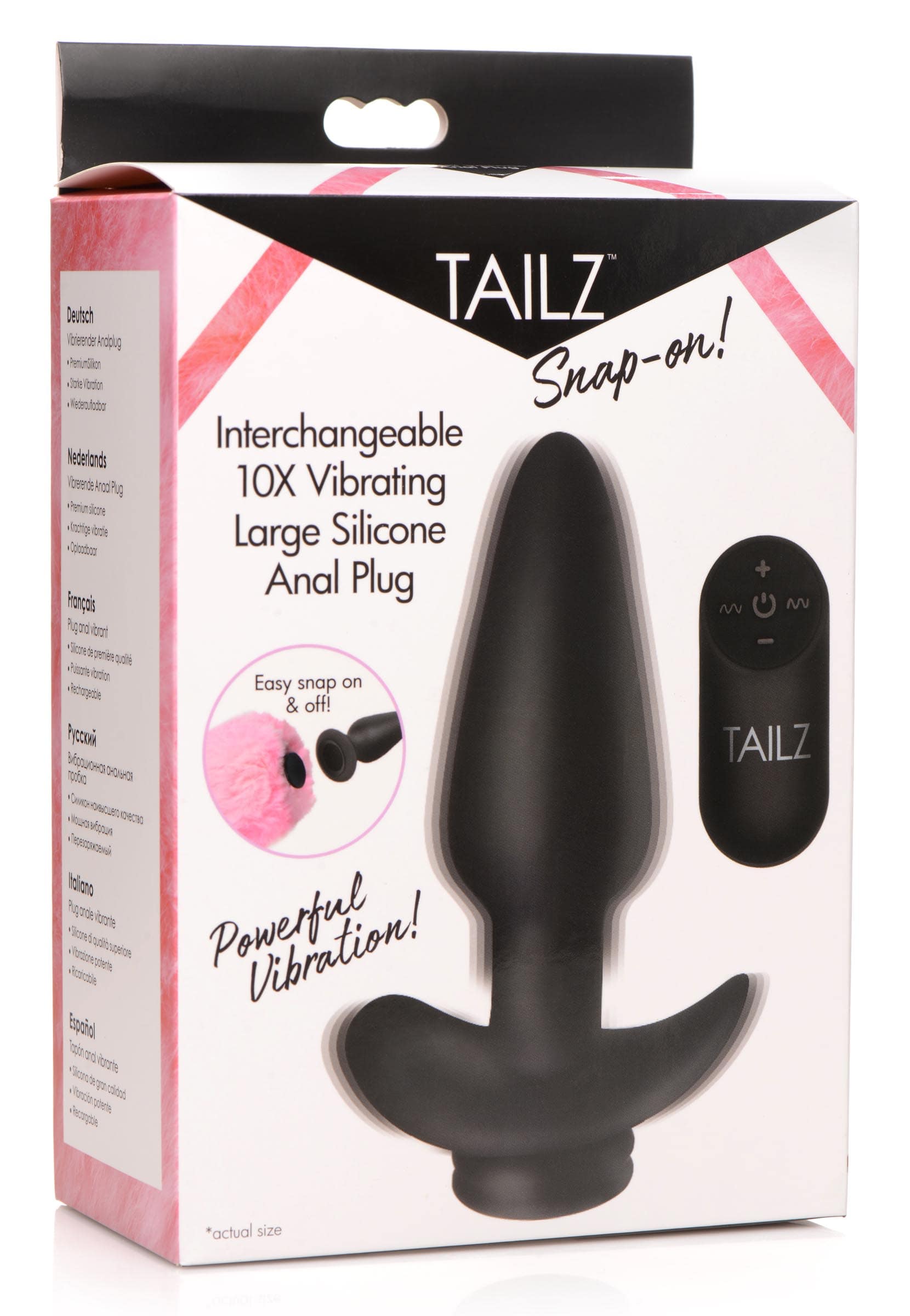 Interchangeable 10X Vibrating Silicone Anal Plug with Remote - Large - Image 9