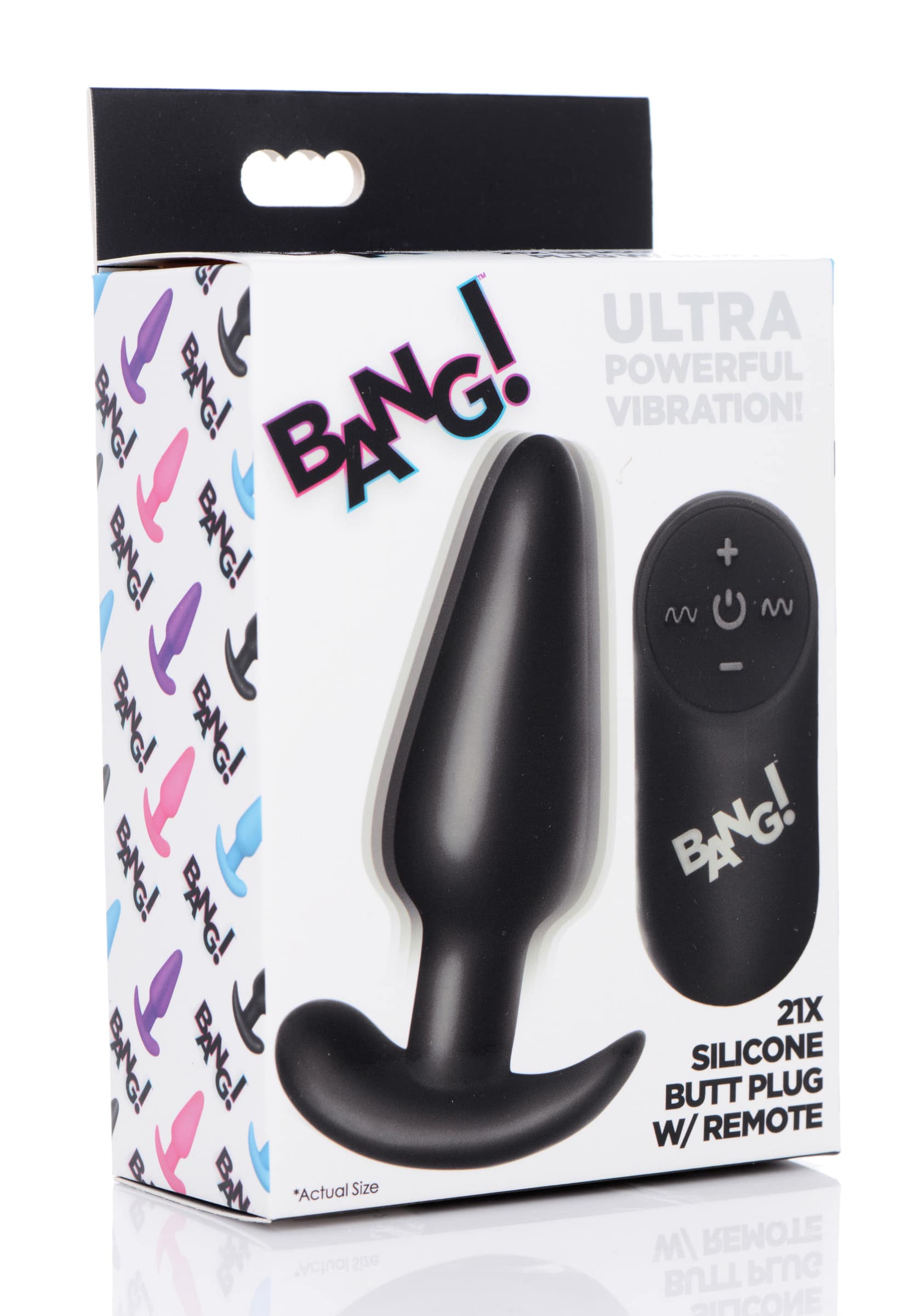 Remote Control 21X Vibrating Silicone Butt Plug - Black - Image 8