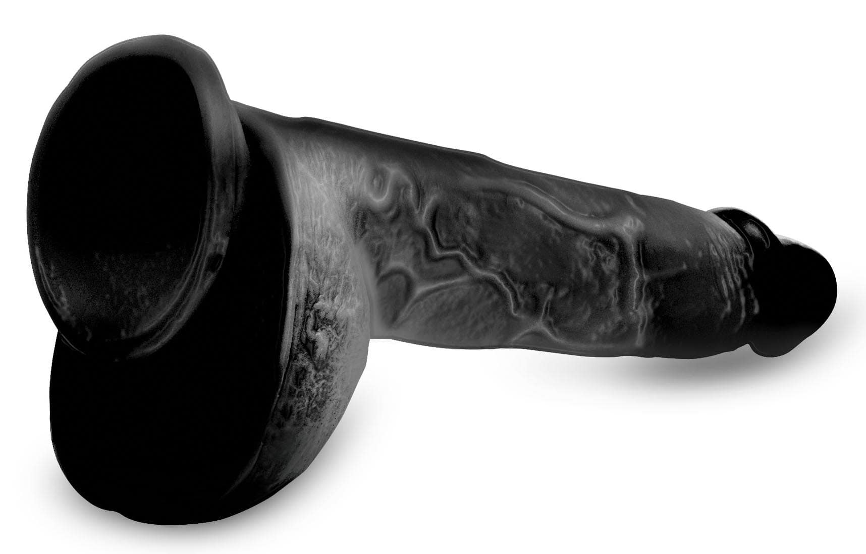 Beefy Brad 9 inch Dildo with Balls - Black - Image 6