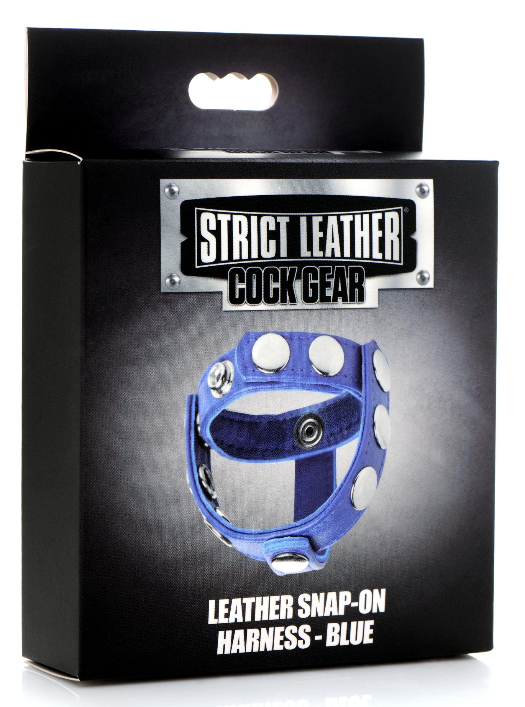 Leather Snap-on Cock Harness - Blue - Image 3