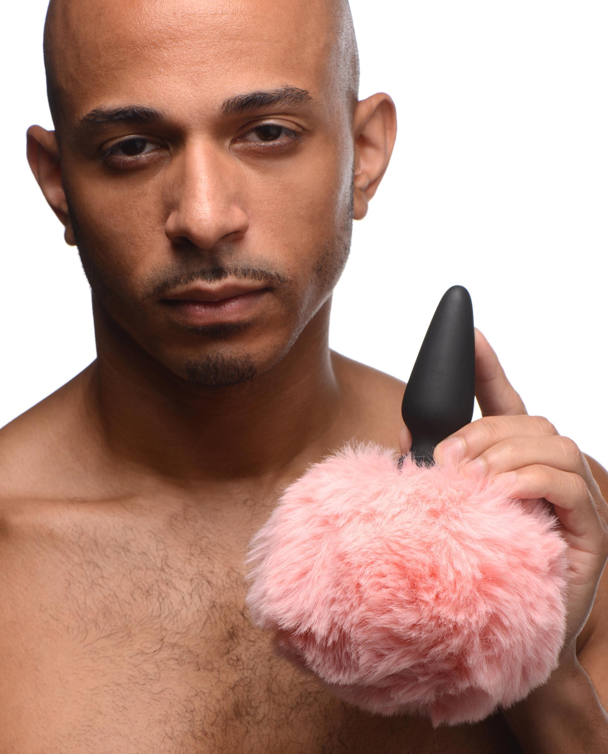 Small Anal Plug with Interchangeable Bunny Tail - Pink - Image 2