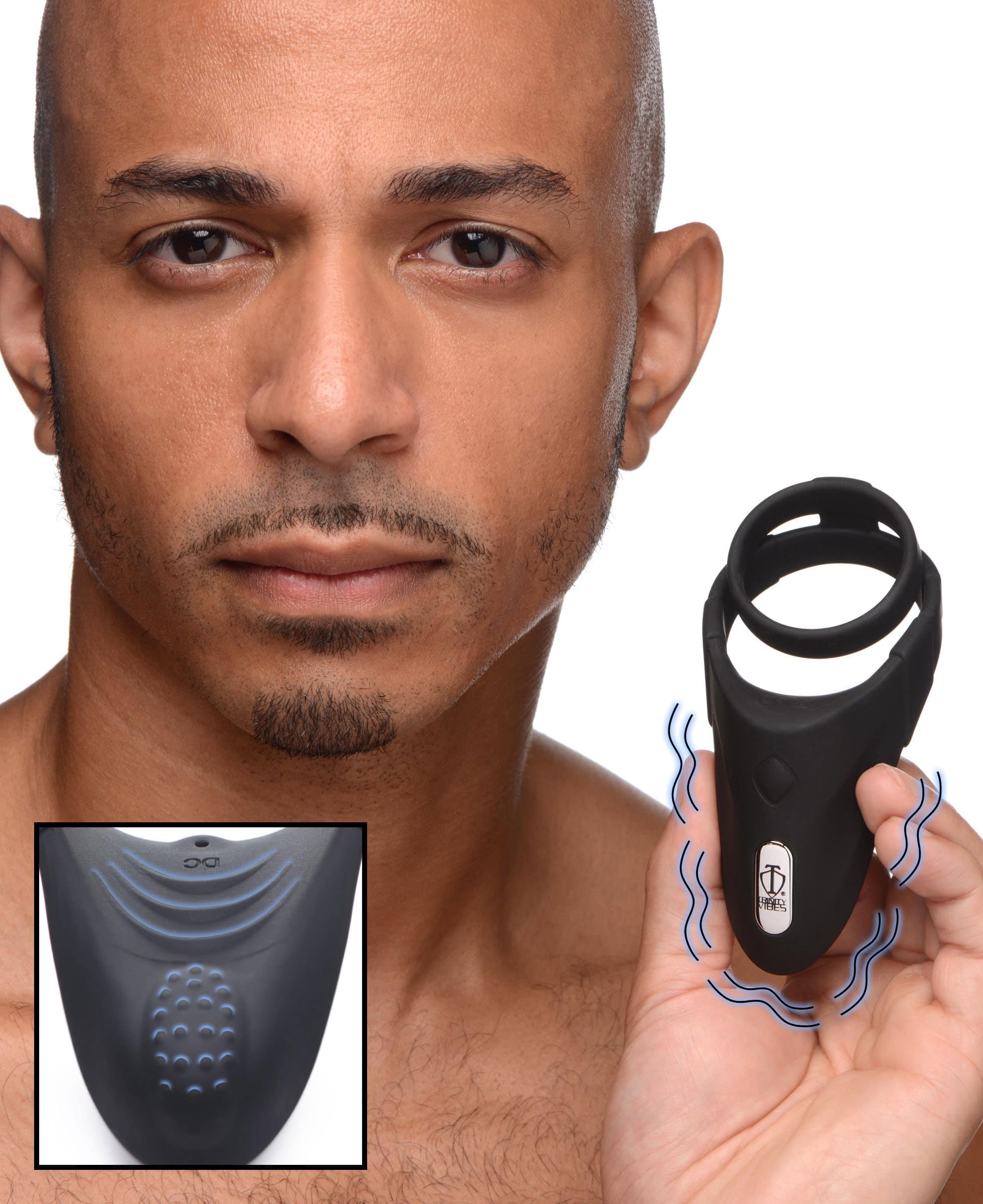 10X Silicone Cock Ring with Vibrating Taint Stimulator - Image 2