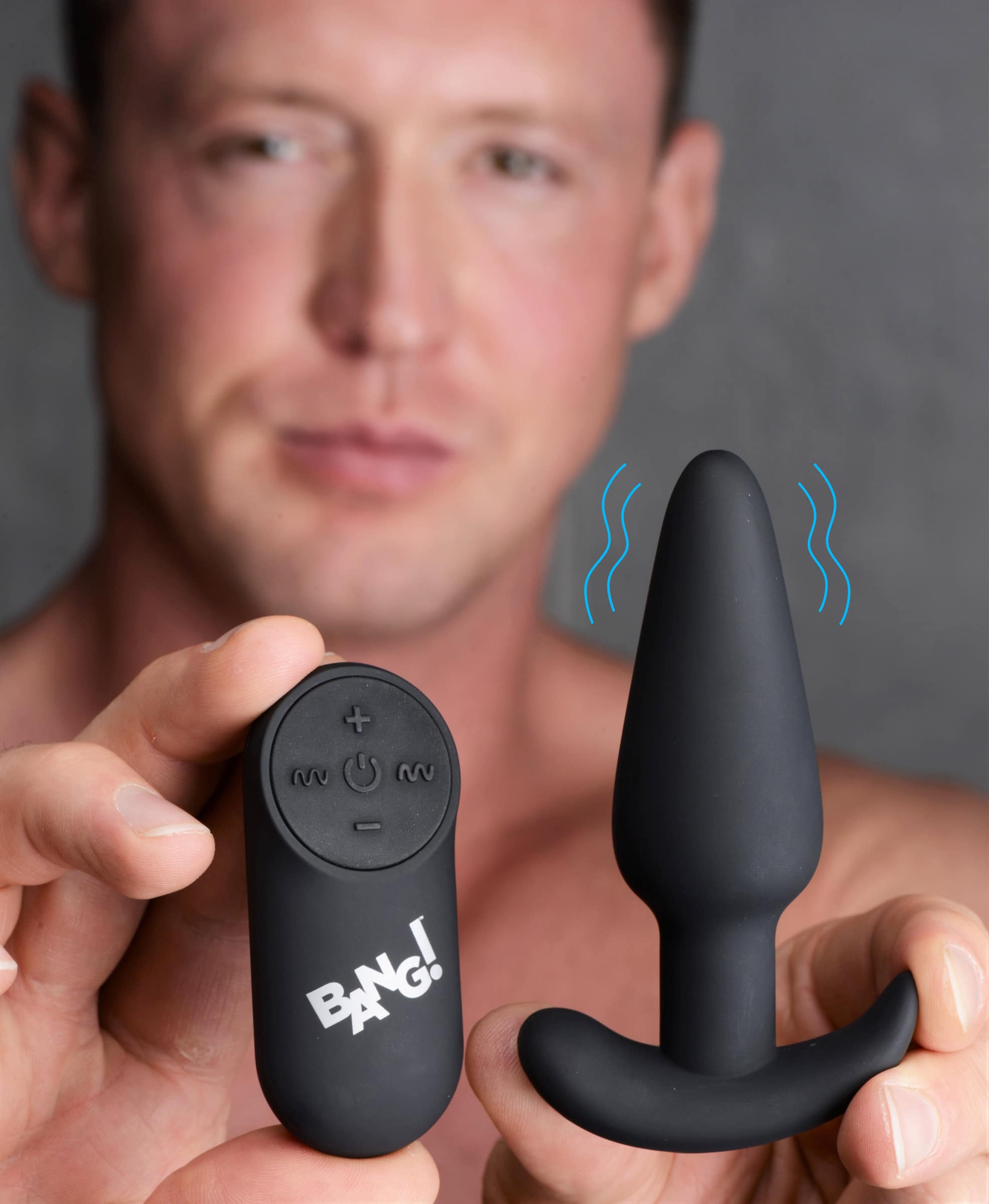 Remote Control 21X Vibrating Silicone Butt Plug - Black - Image 2