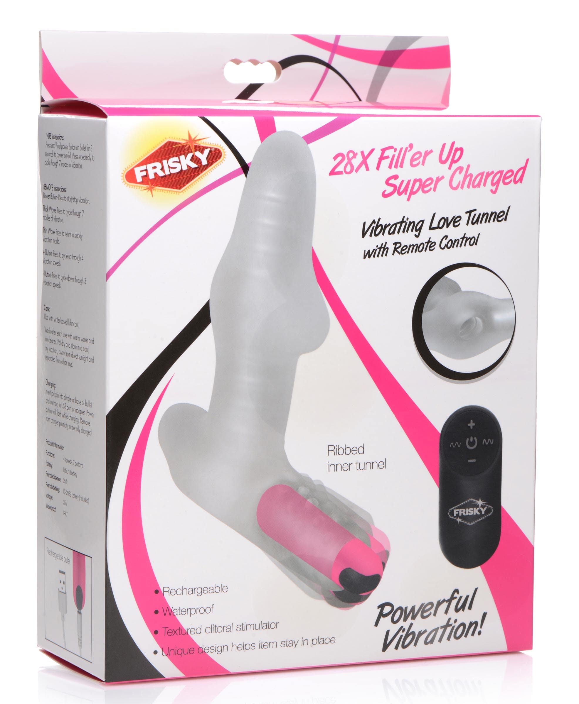 28X Filler Up Super Charged Vibrating Love Tunnel with Remote Control - Image 9