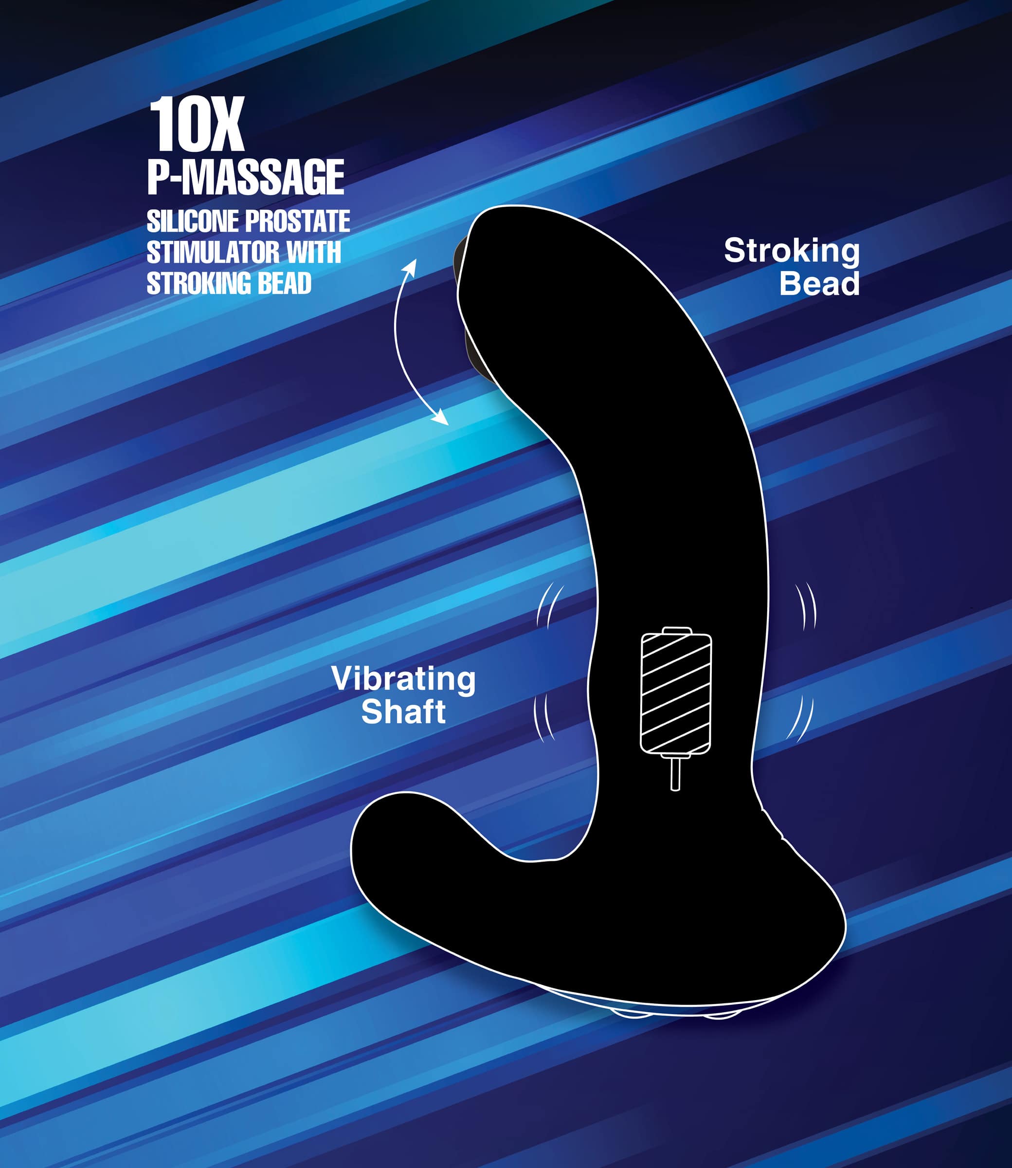 10X P-Massage Silicone Prostate Stimulator with Stroking Bead - Image 2