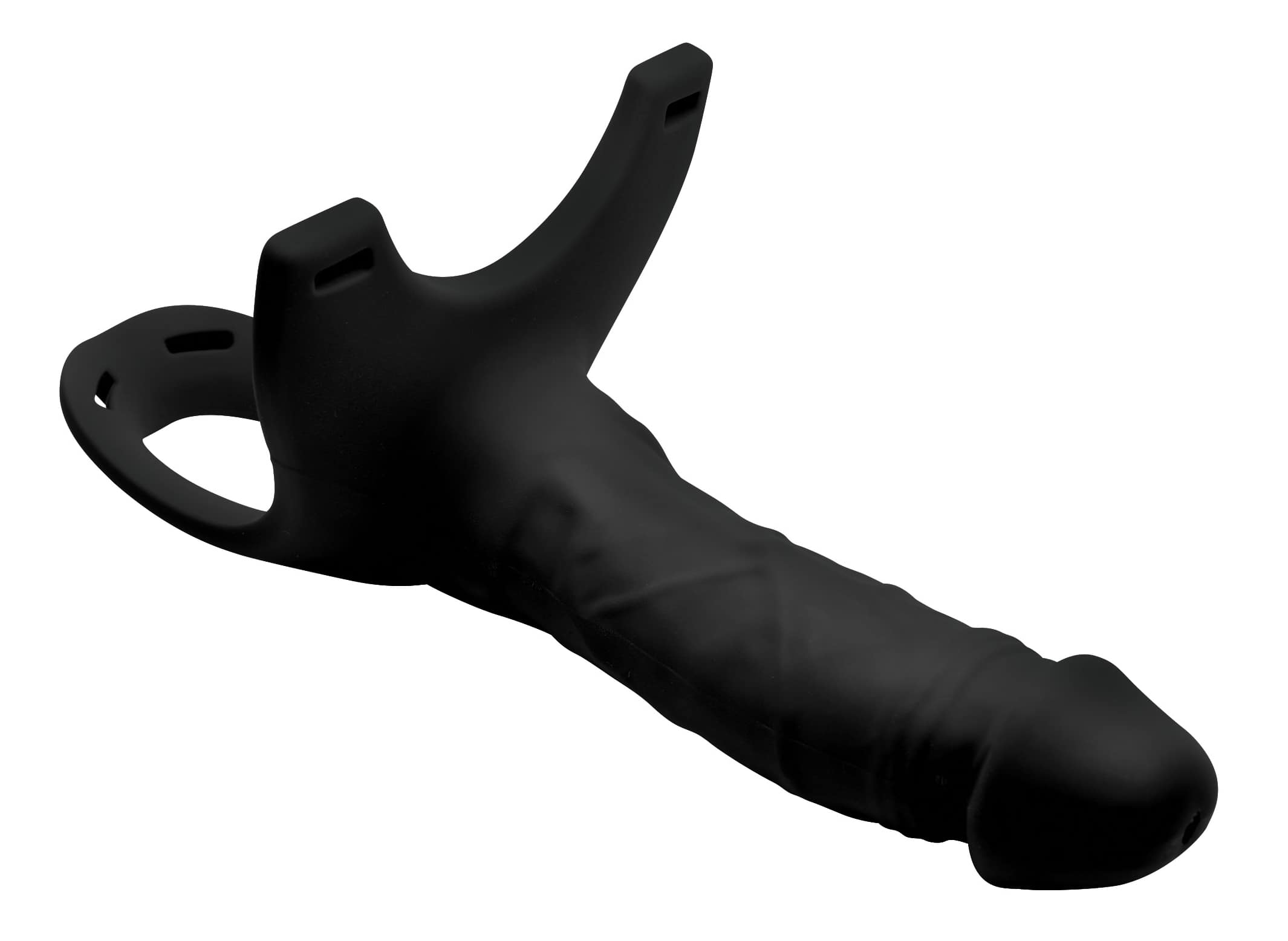 Hollow Silicone Dildo Strap-on - Black - Image 7
