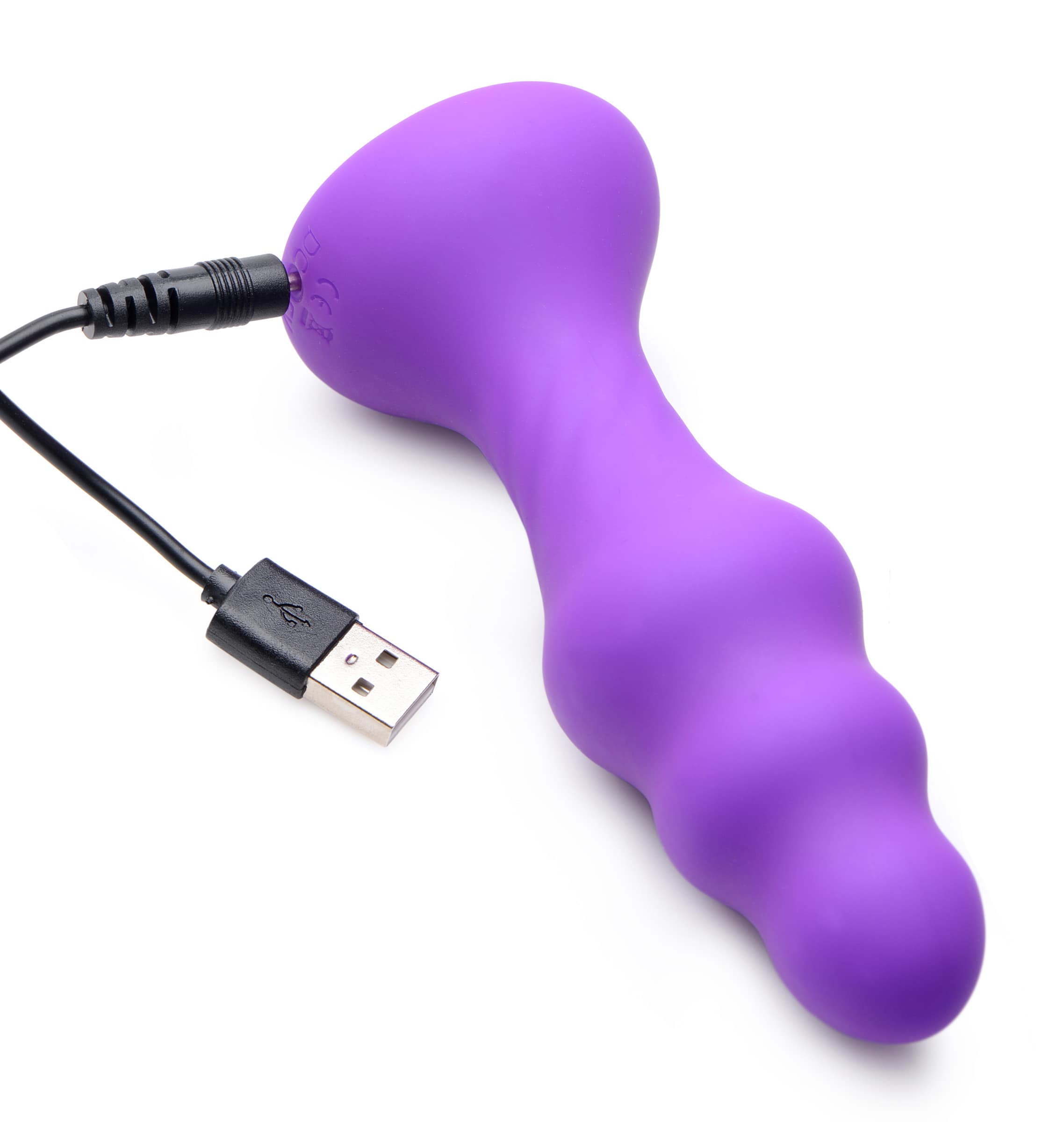 7X Slim Ribbed Thumping Silicone Anal Plug - Image 5