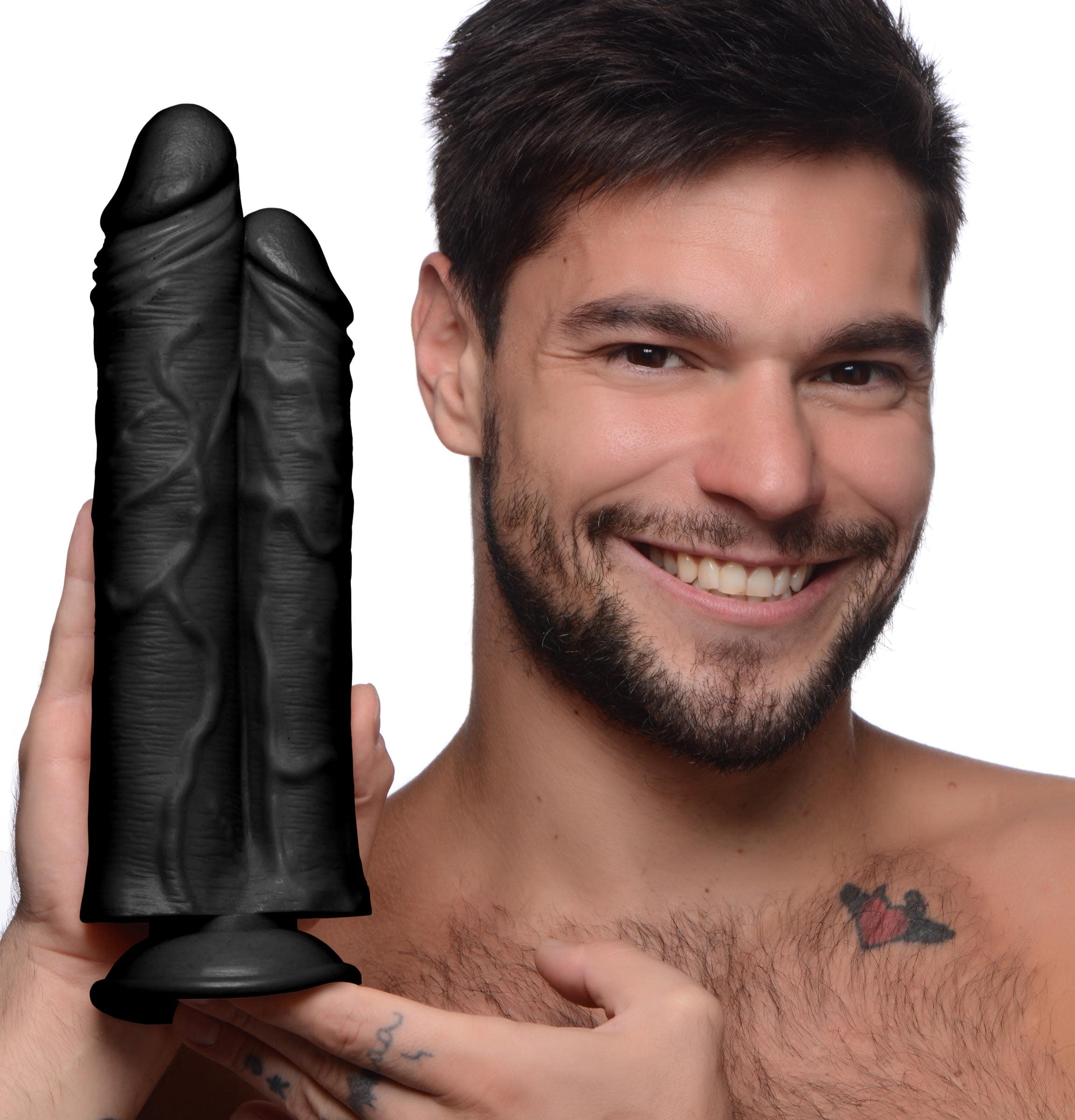 Double Stuffer 10 Inch Dildo - Black - Image 2