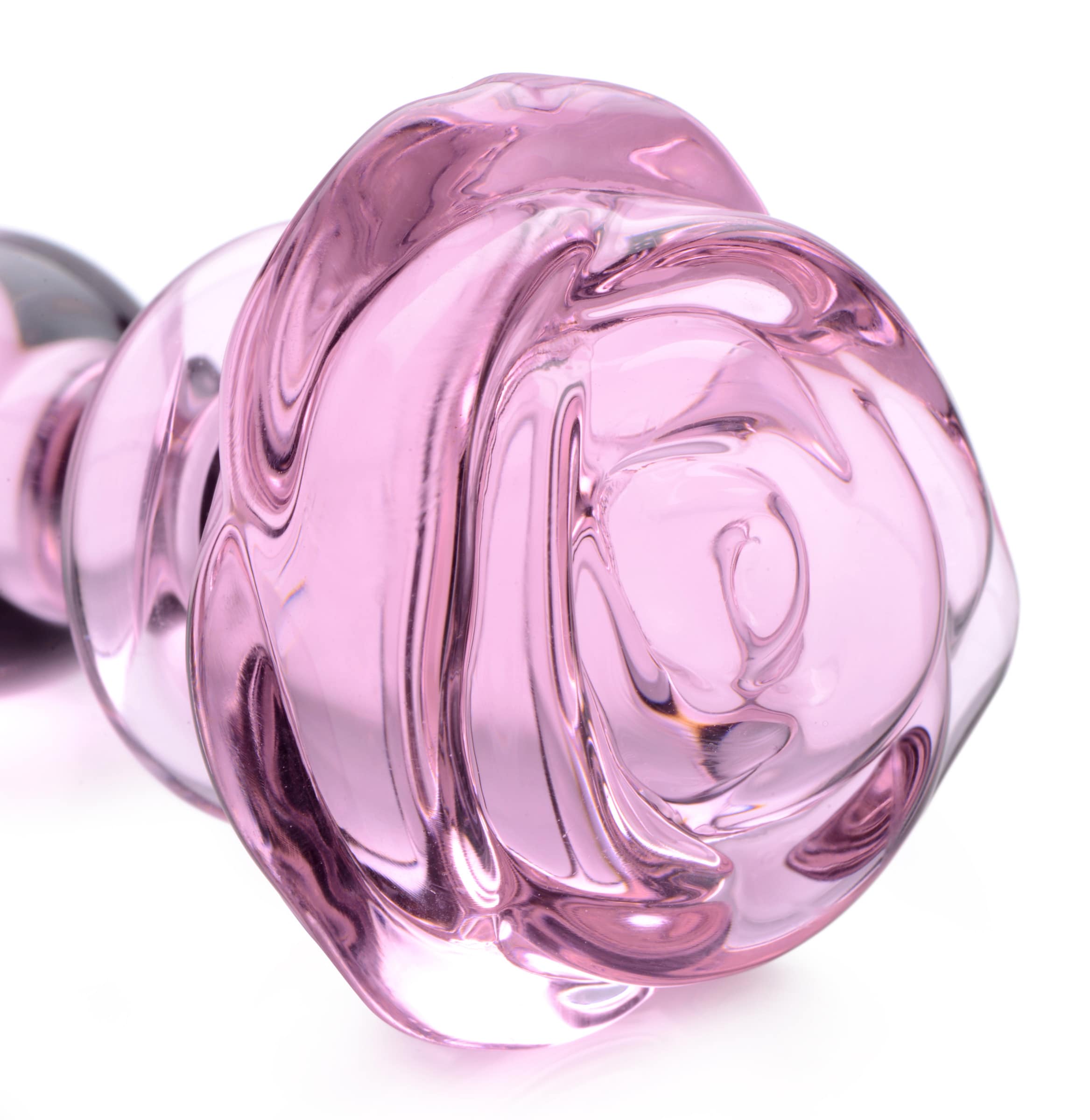 Pink Rose Glass Anal Plug - Small - Image 4
