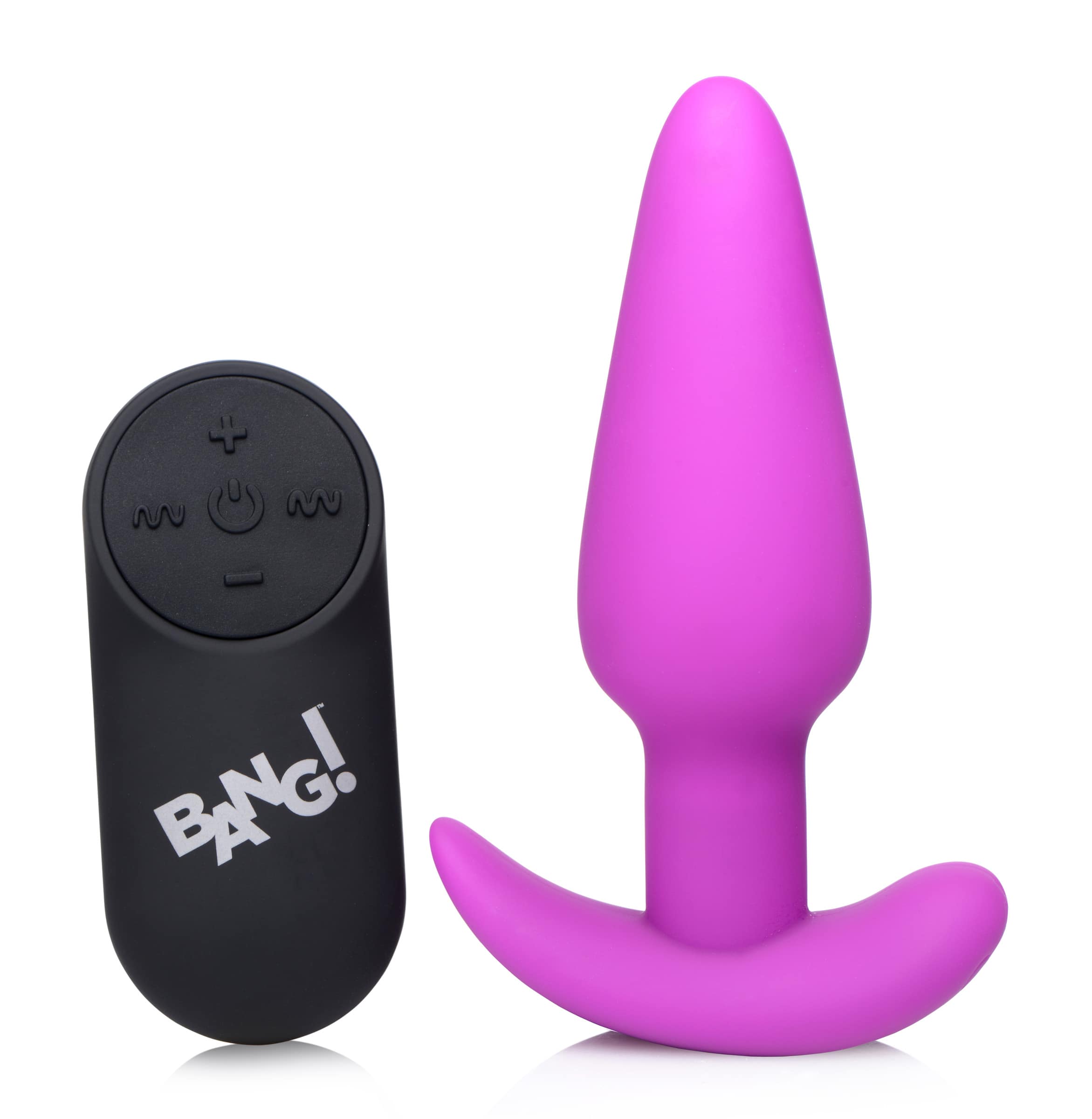 Remote Control 21X Vibrating Silicone Butt Plug - Purple - Image 4