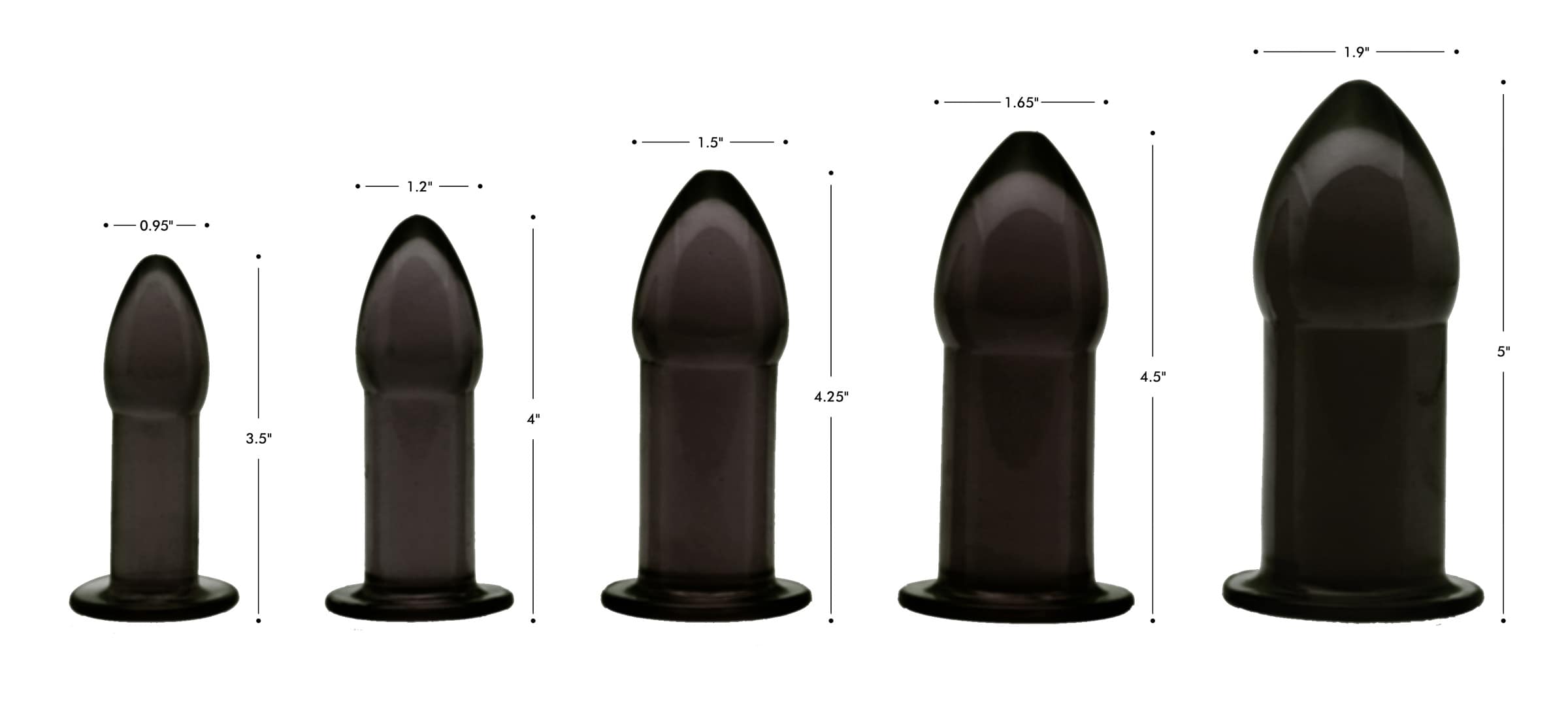 5 Piece Anal Trainer Set - Black - Image 2