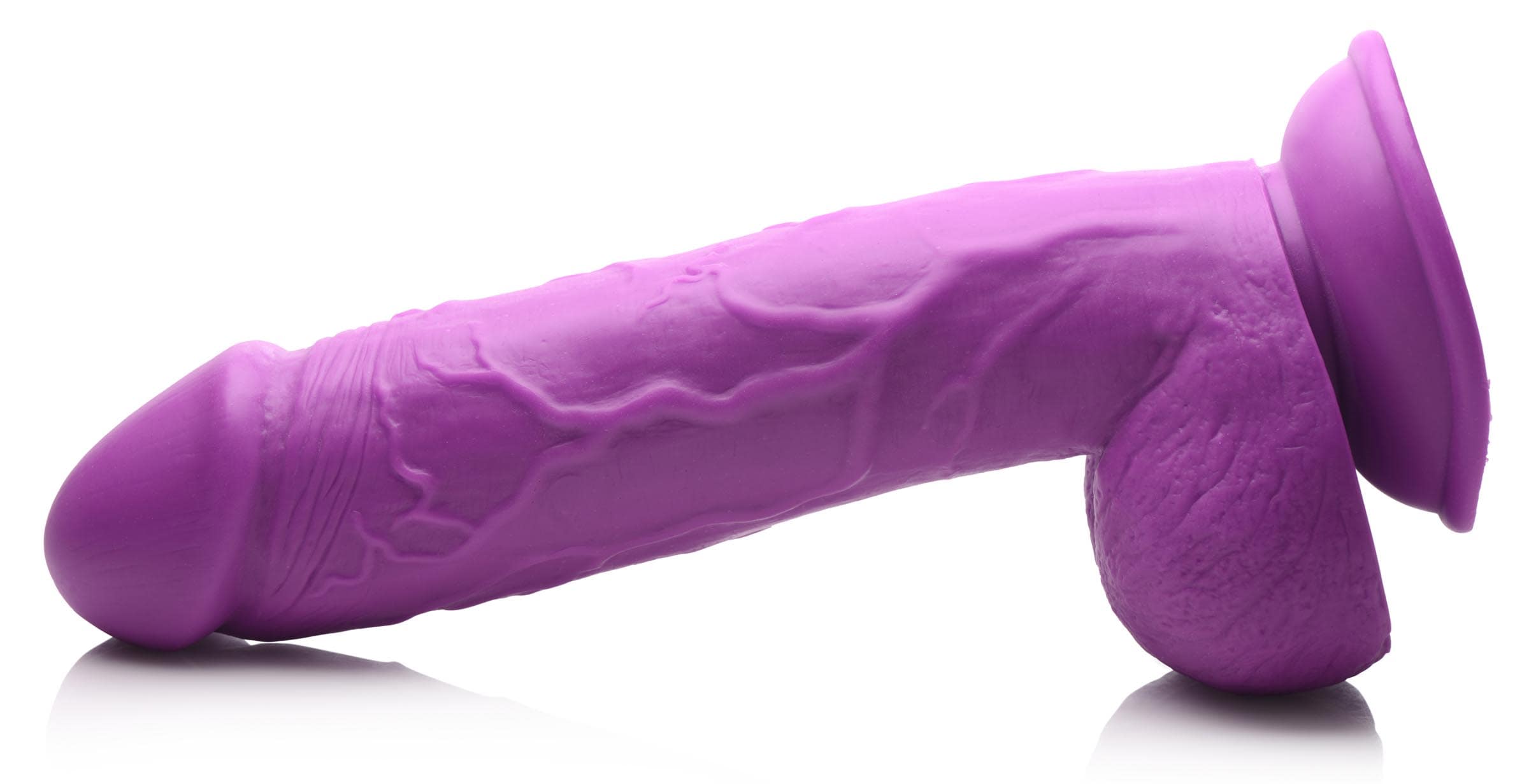 8.25 Inch Dildo with Balls - Purple - Image 6