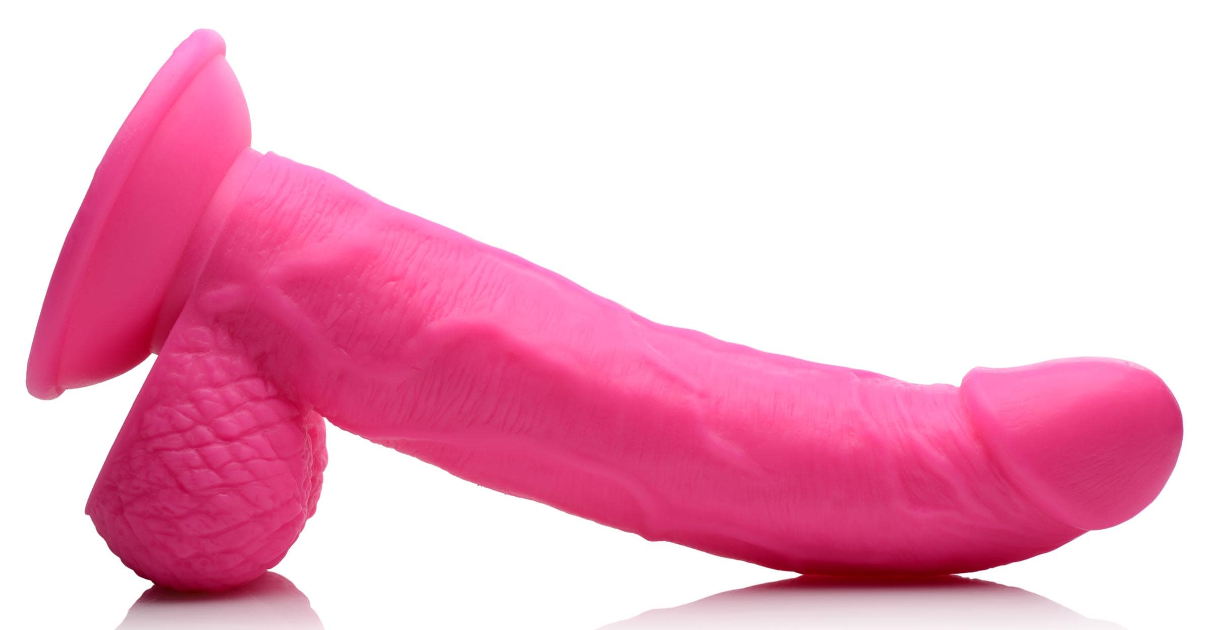 7.5 Inch Dildo with Balls - Pink - Image 6