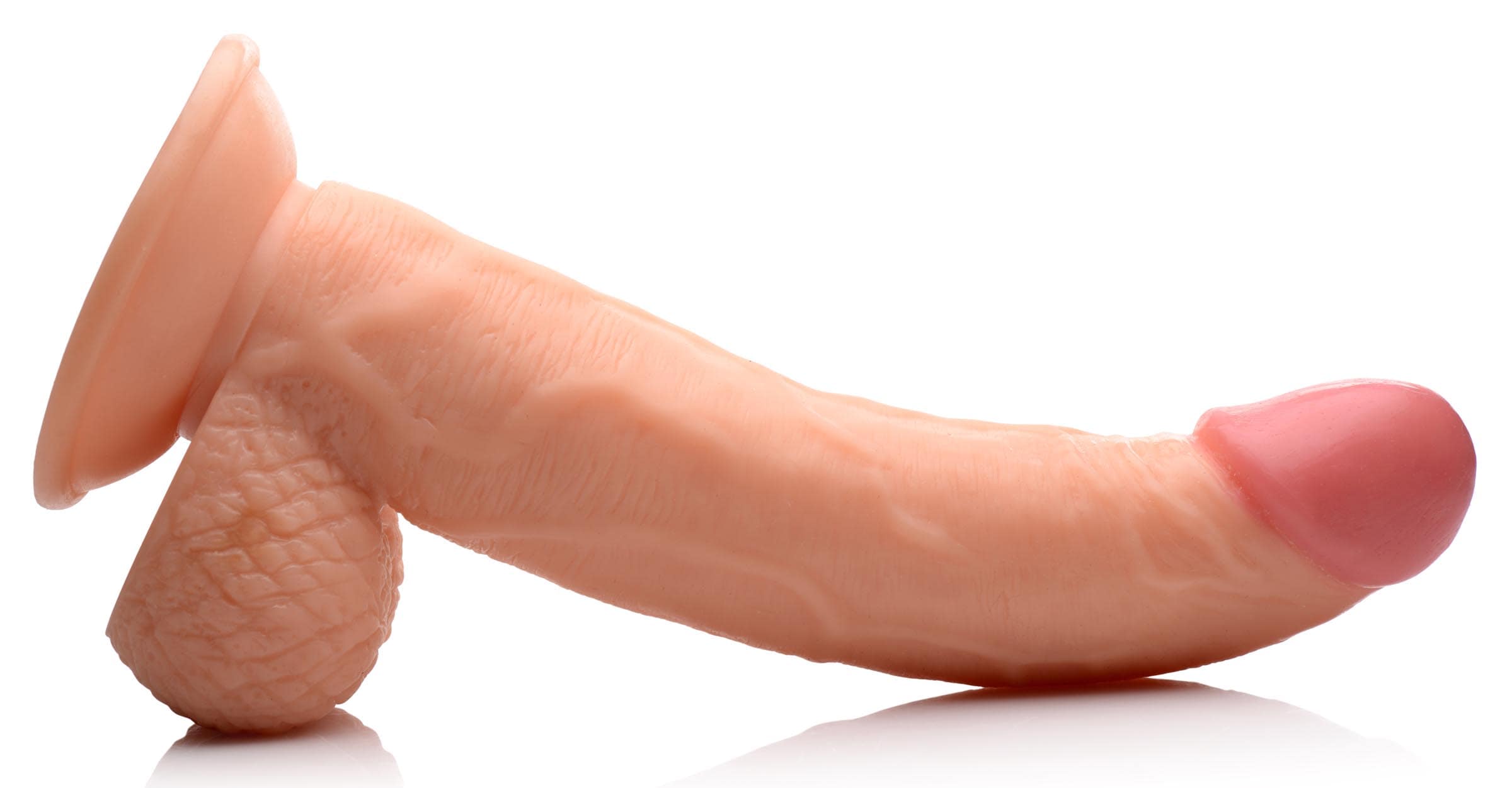 7.5 Inch Dildo with Balls - Light - Image 6