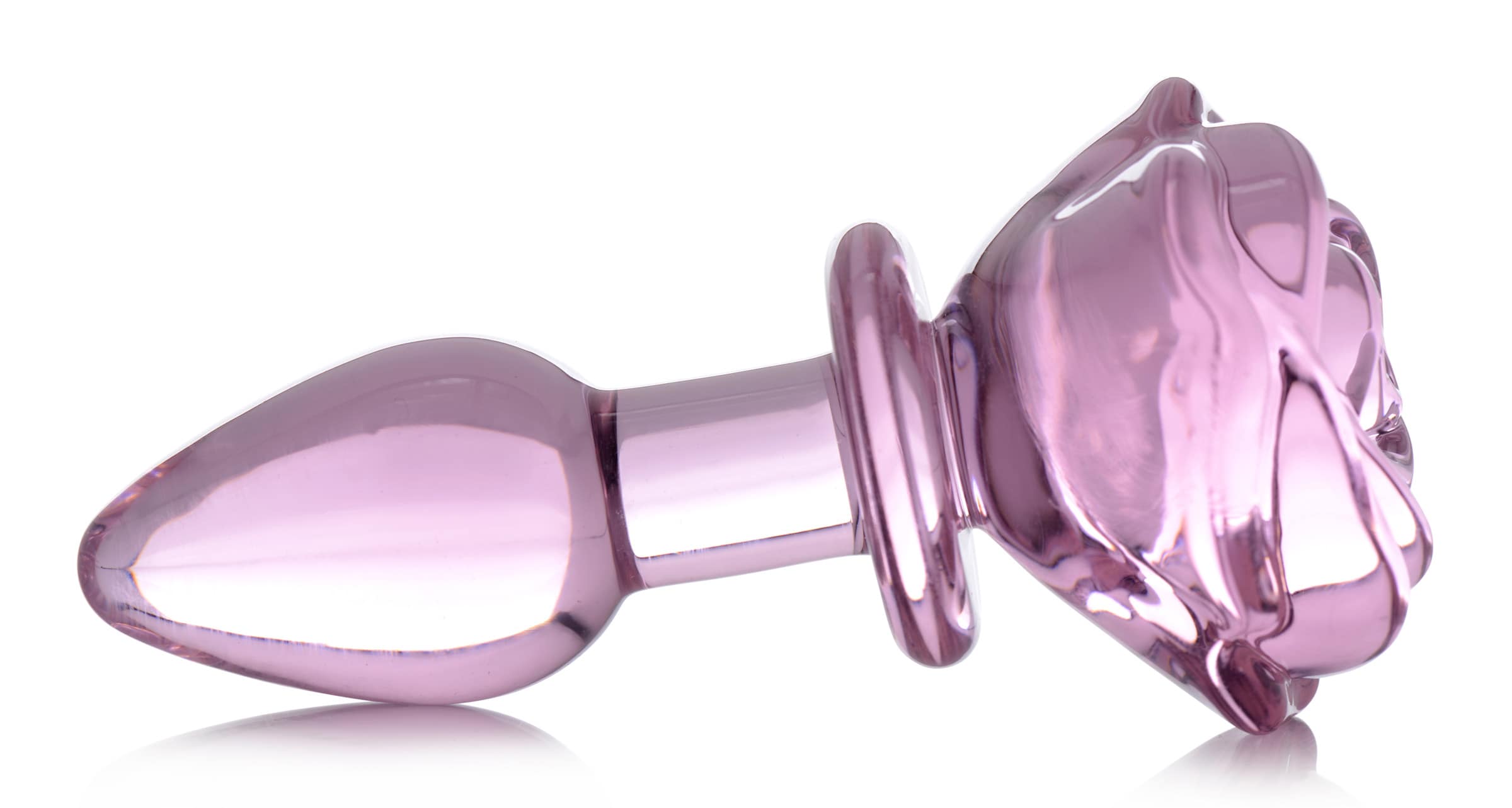 Pink Rose Glass Anal Plug - Small - Image 2