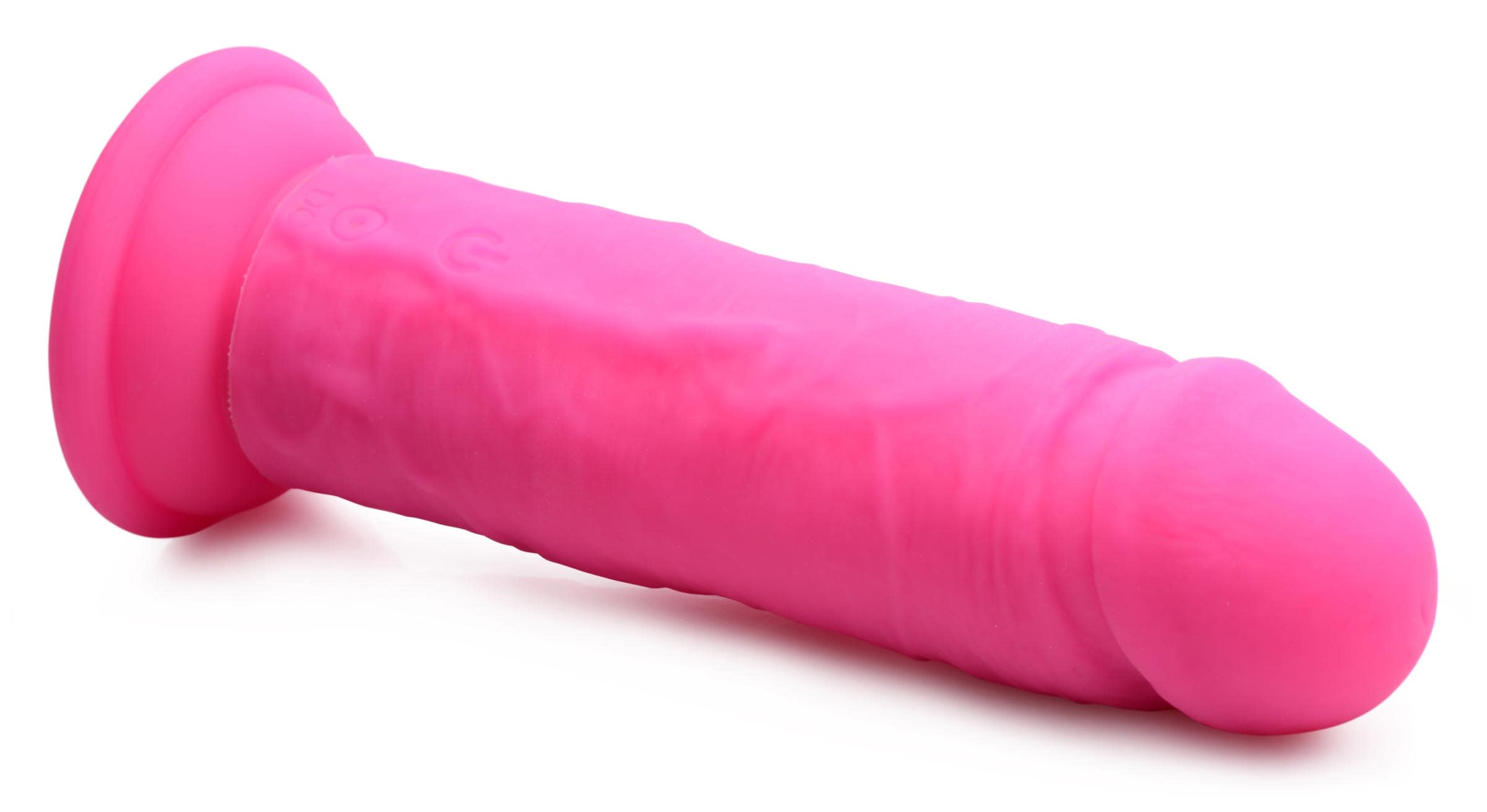 Power Player 28X Vibrating Silicone Dildo with Remote - Pink - Image 5
