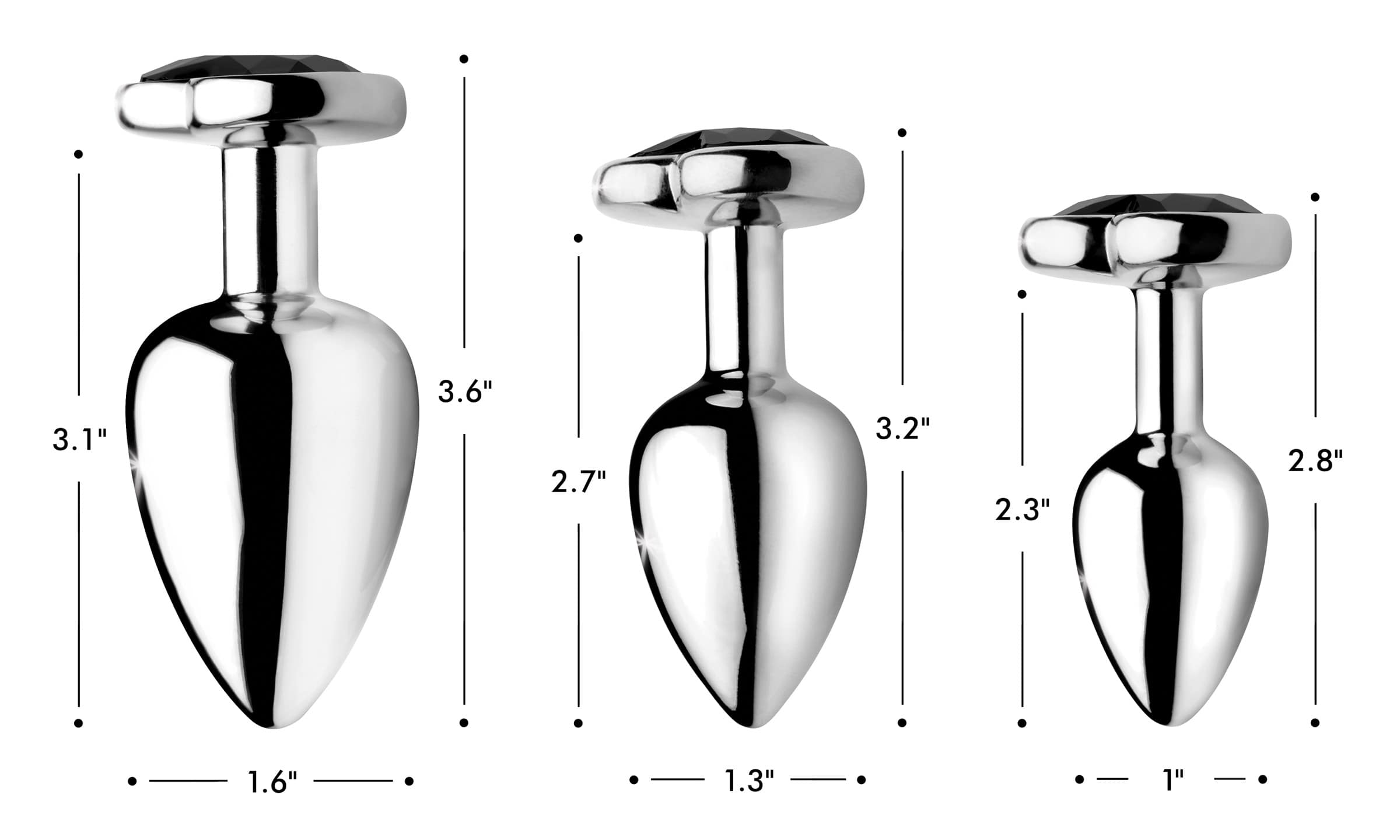 Black Heart Gem Anal Plug - Large - Image 8