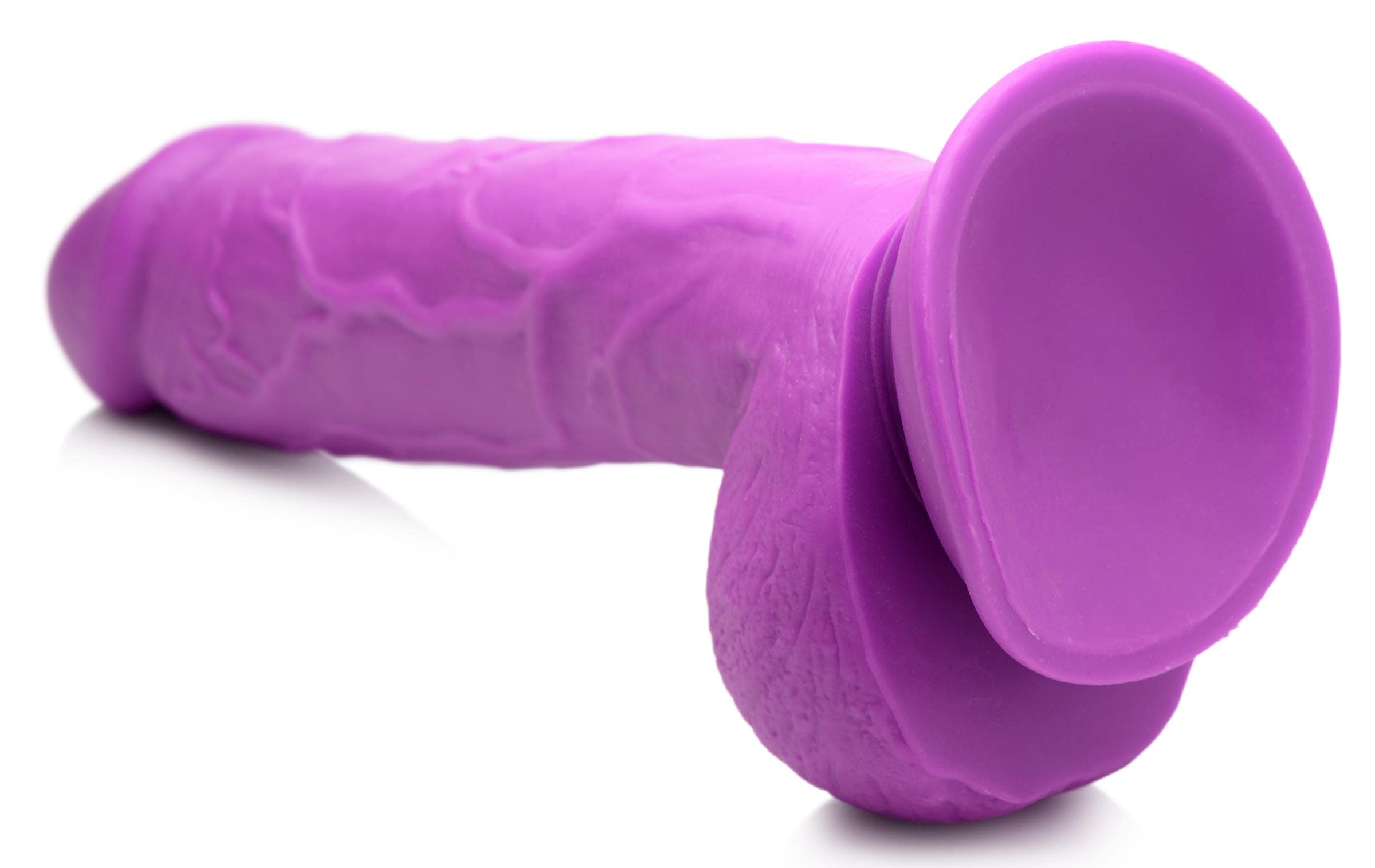 8.25 Inch Dildo with Balls - Purple - Image 7