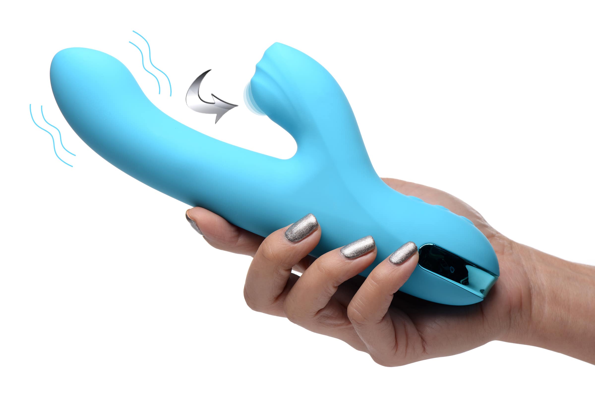 5 Star 13X Silicone Pulsing and Vibrating Rabbit - Teal - Image 2
