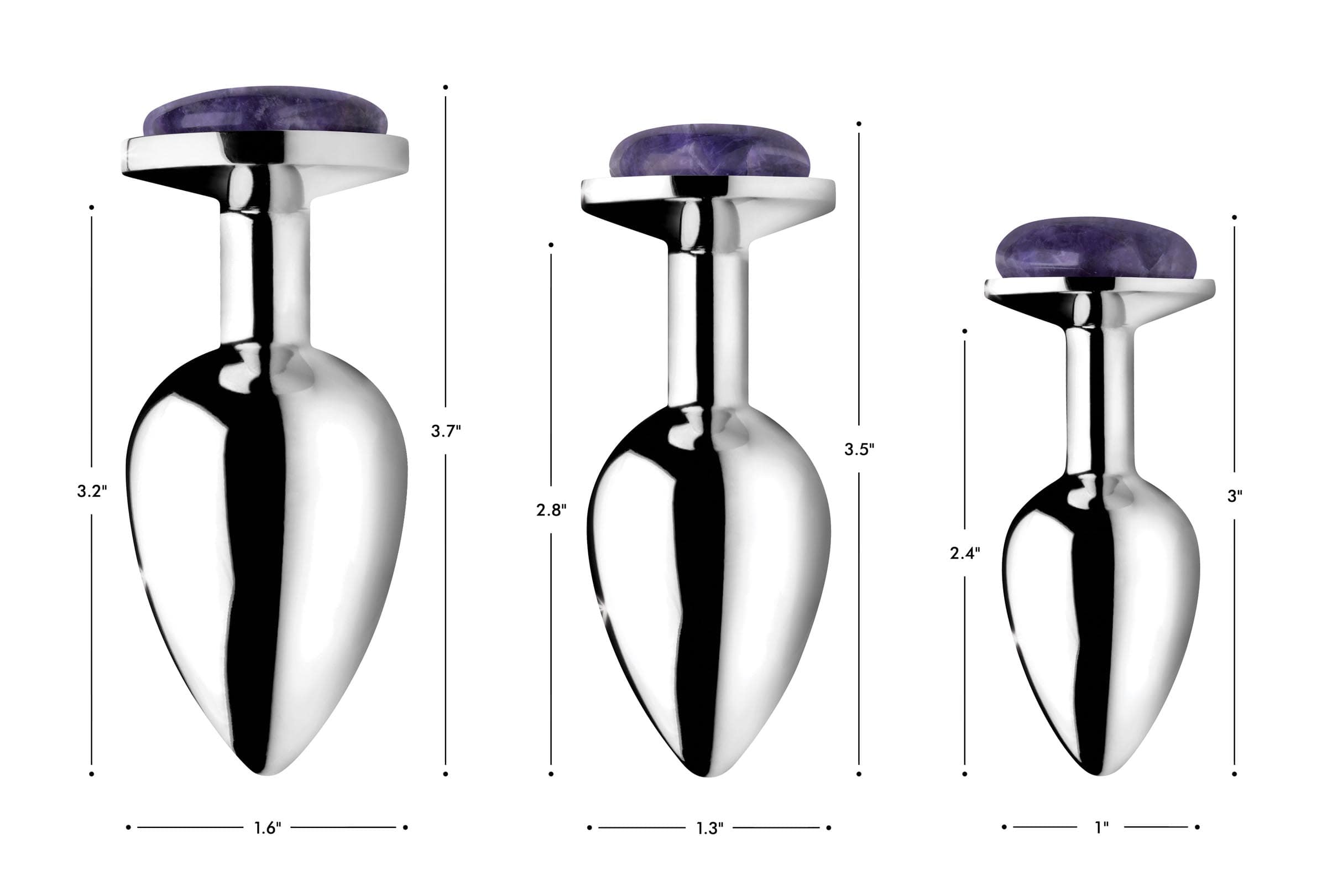 Genuine Amethyst Gemstone Anal Plug - Medium - Image 6