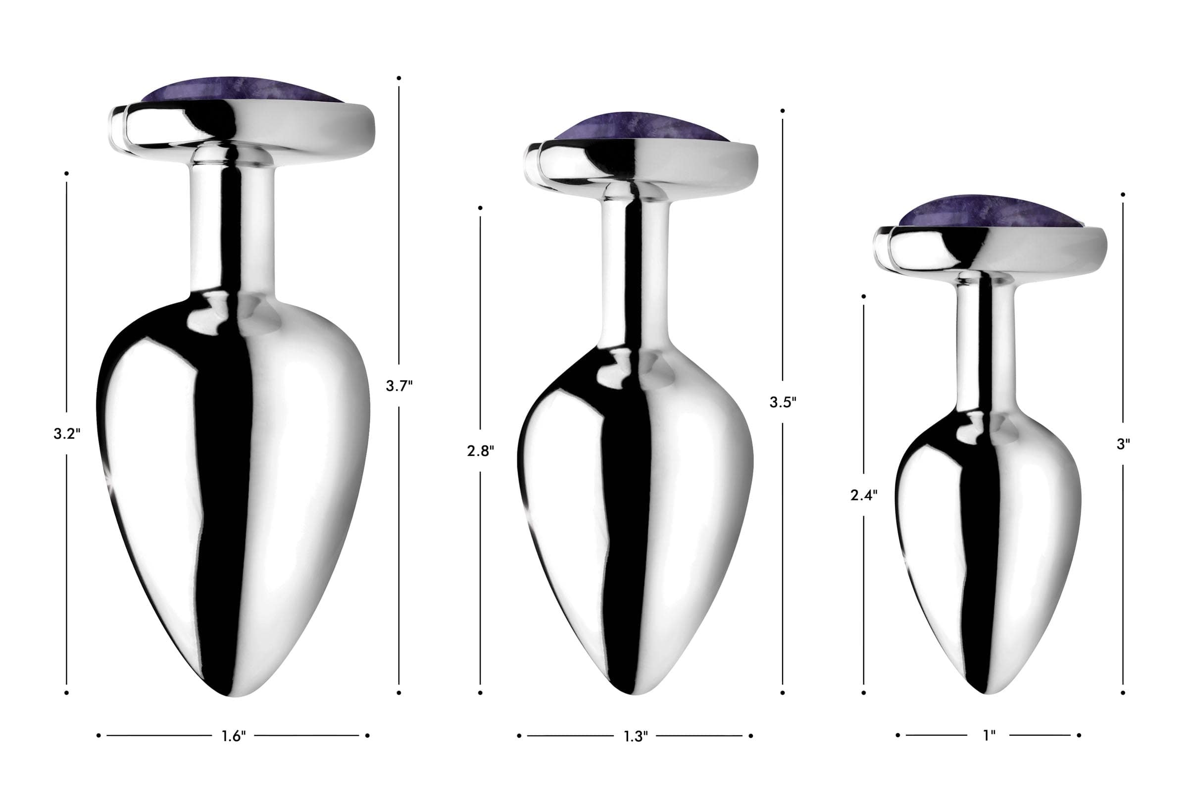 Genuine Amethyst Gemstone Heart Anal Plug - Small - Image 6