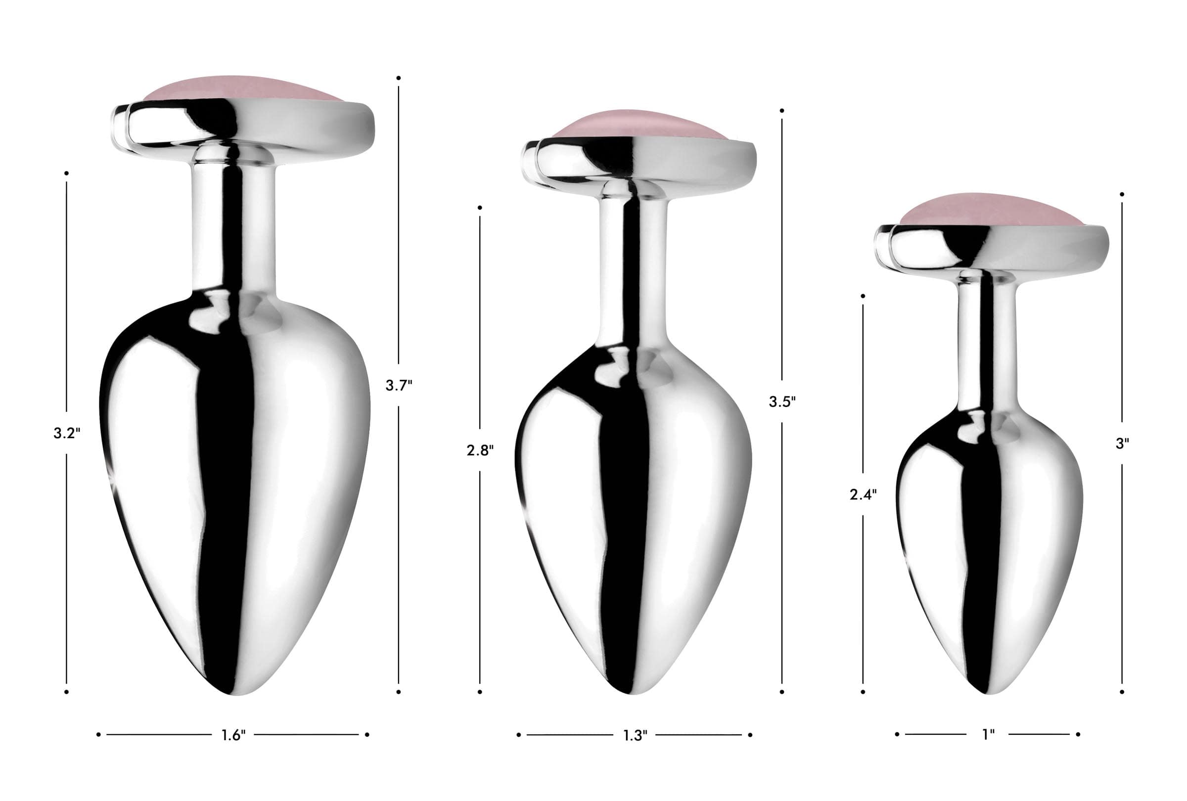 Authentic Rose Quartz Gemstone Heart Anal Plug - Small - Image 6