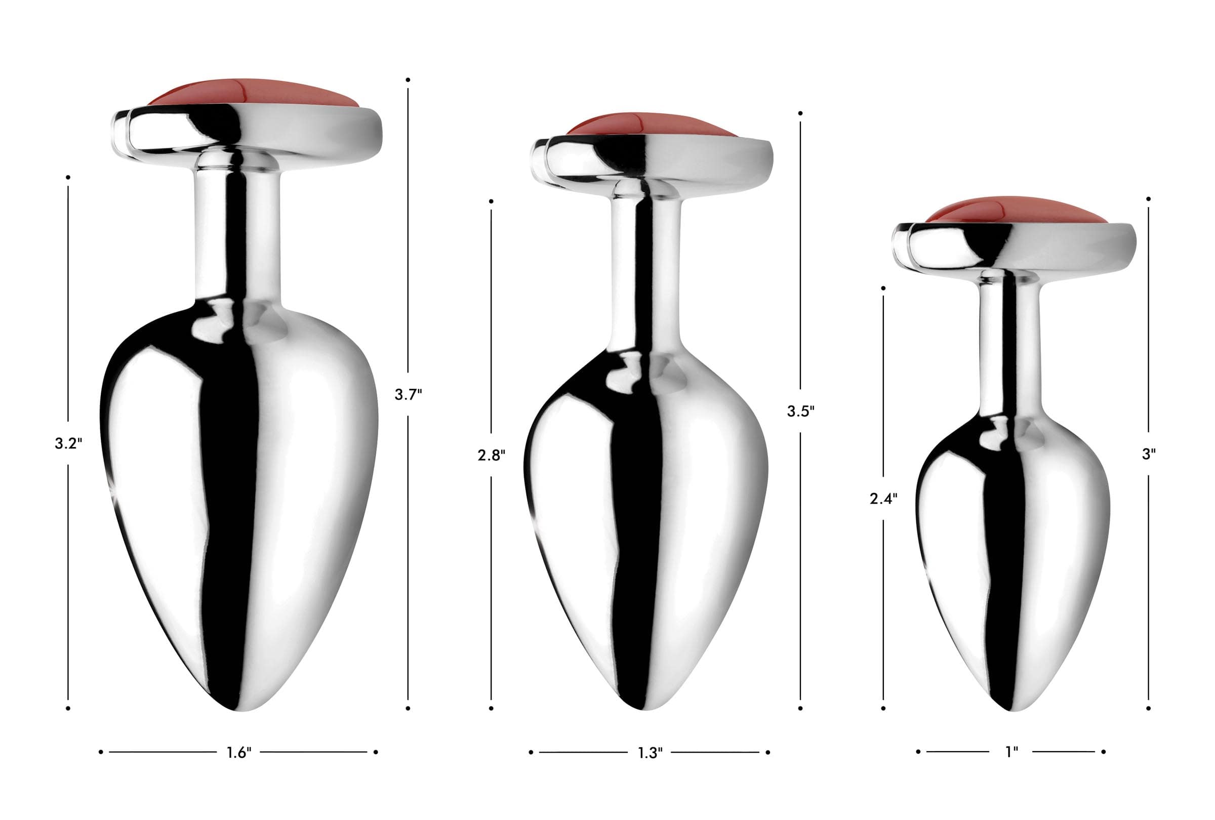 Authentic Red Jasper Gemstone Heart Anal Plug - Small - Image 6
