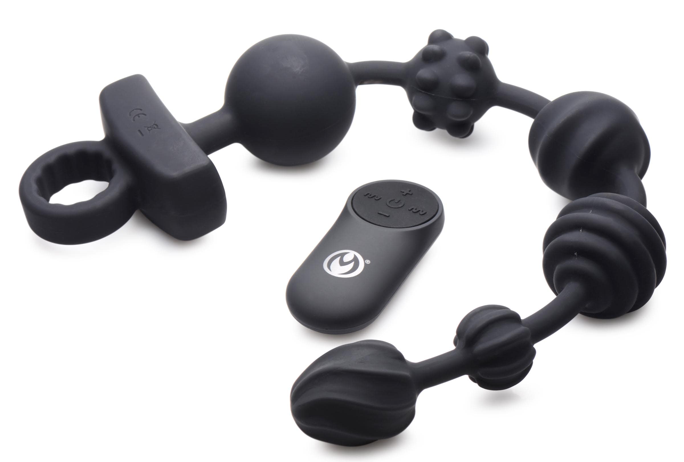 21X Dark Rattler Vibrating Silicone Anal Beads with Remote - Image 3
