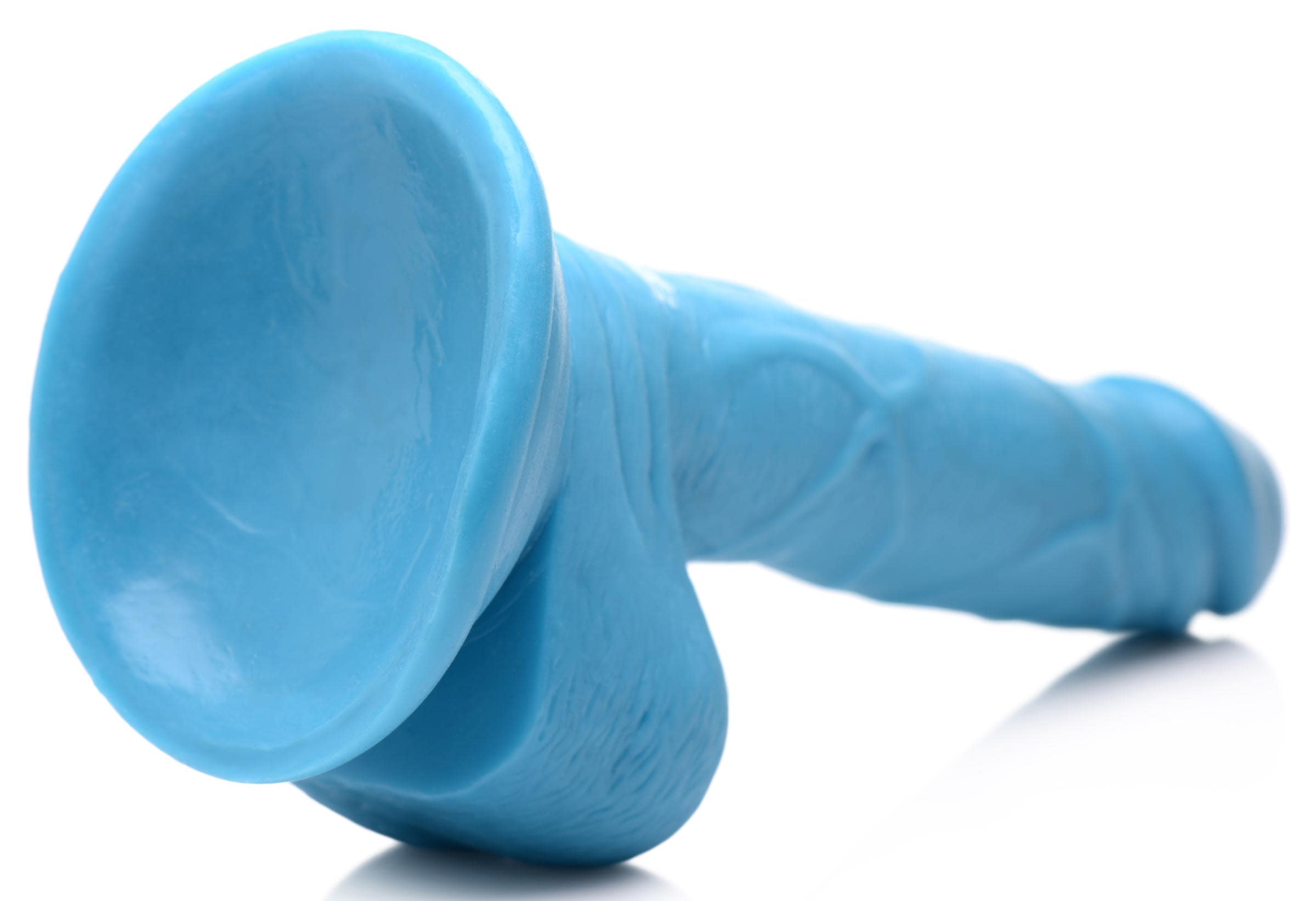 6.5 Inch Dildo with Balls - Blue - Image 7