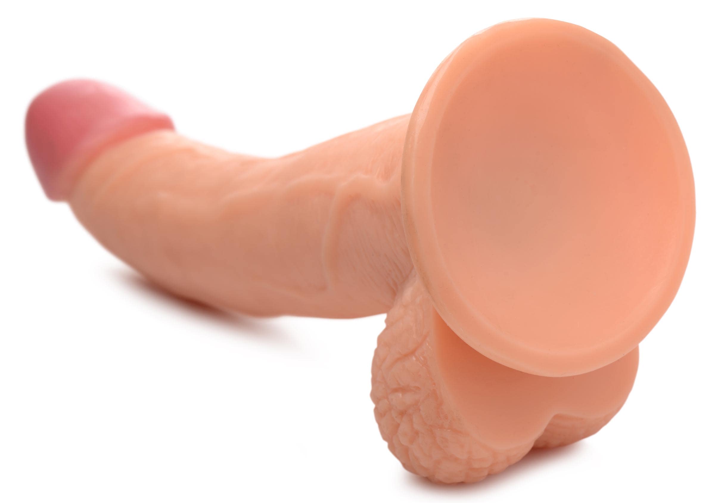 7.5 Inch Dildo with Balls - Light - Image 7
