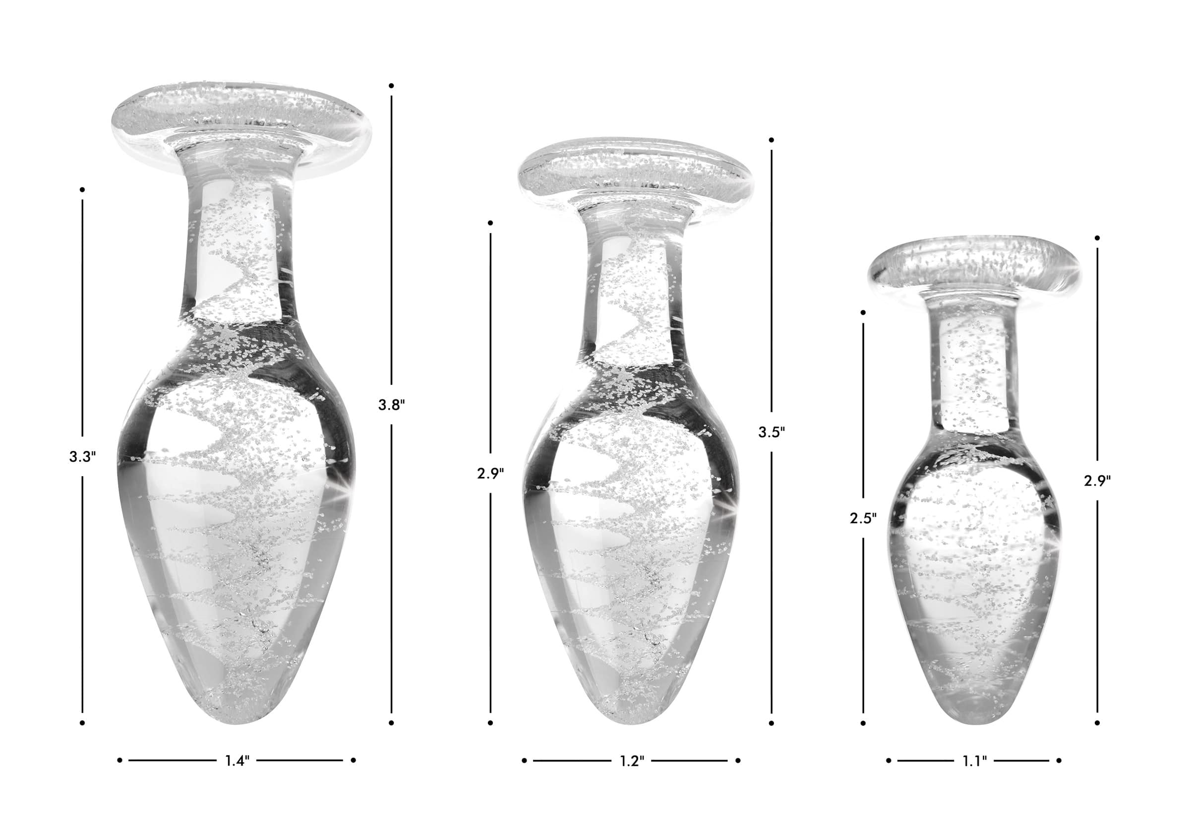 Glow-In-The-Dark Glass Anal Plug - Large - Image 4
