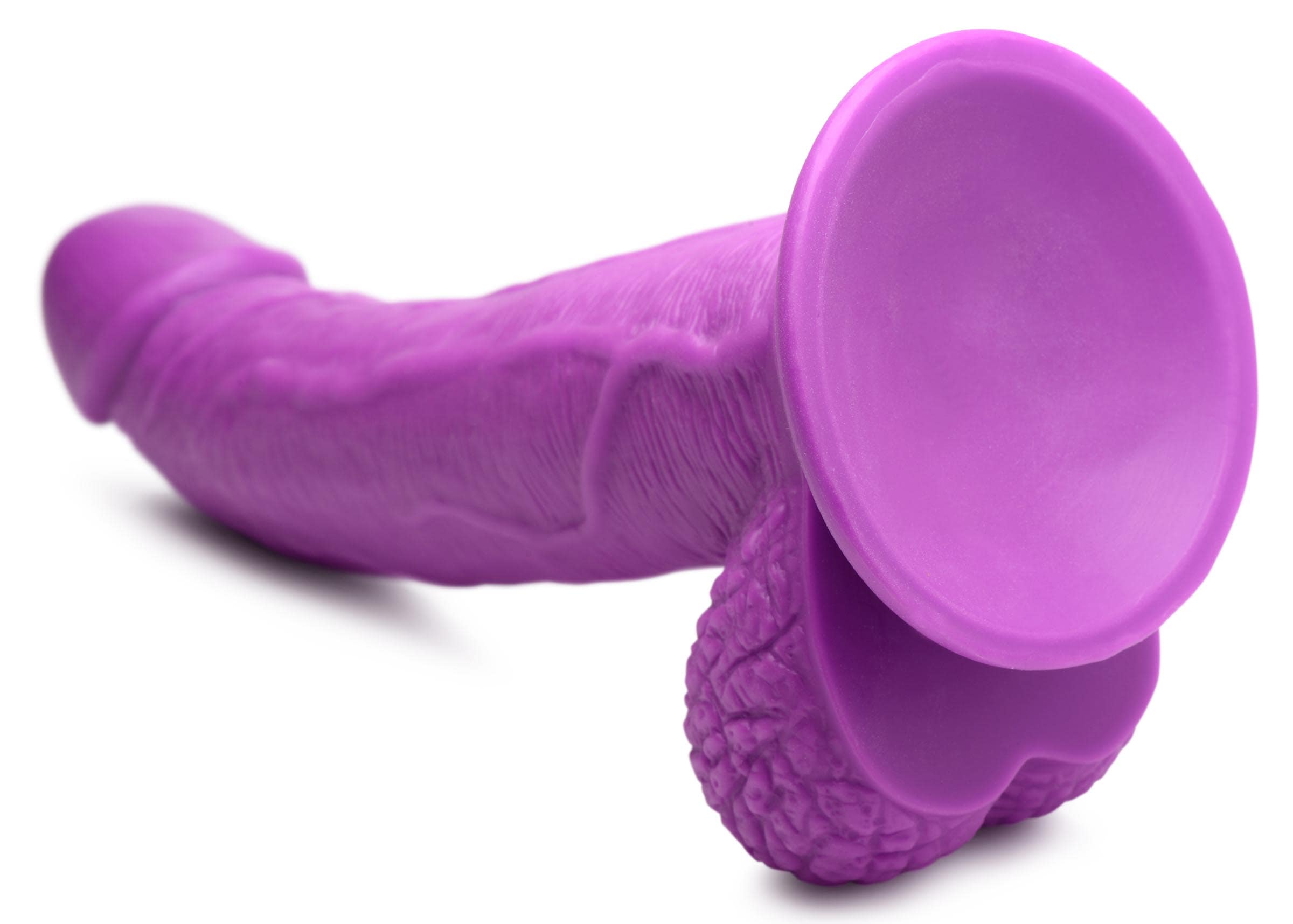 7.5 Inch Dildo with Balls - Purple - Image 7