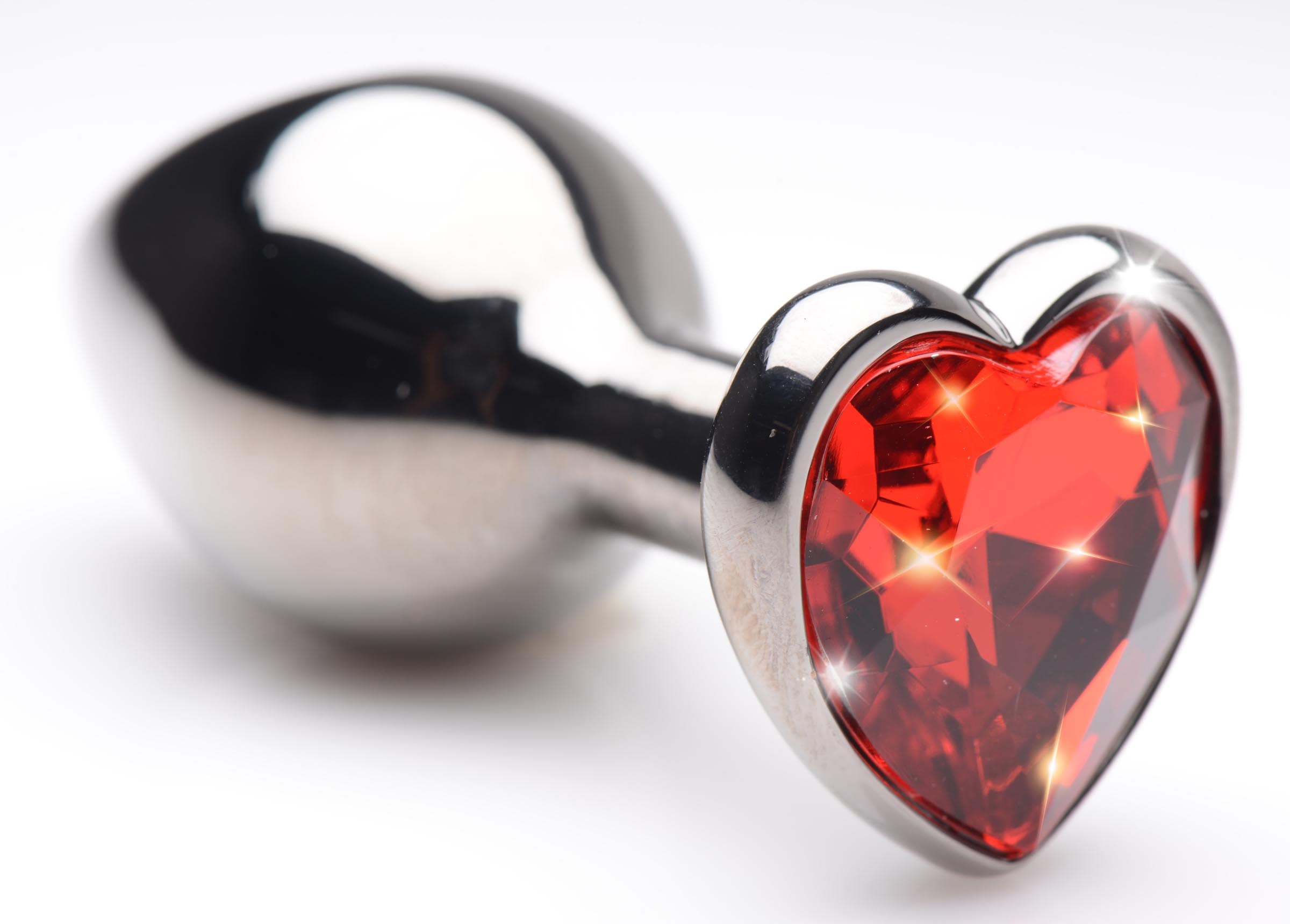 Ruby Red Heart Steel Butt Plug - Image 2