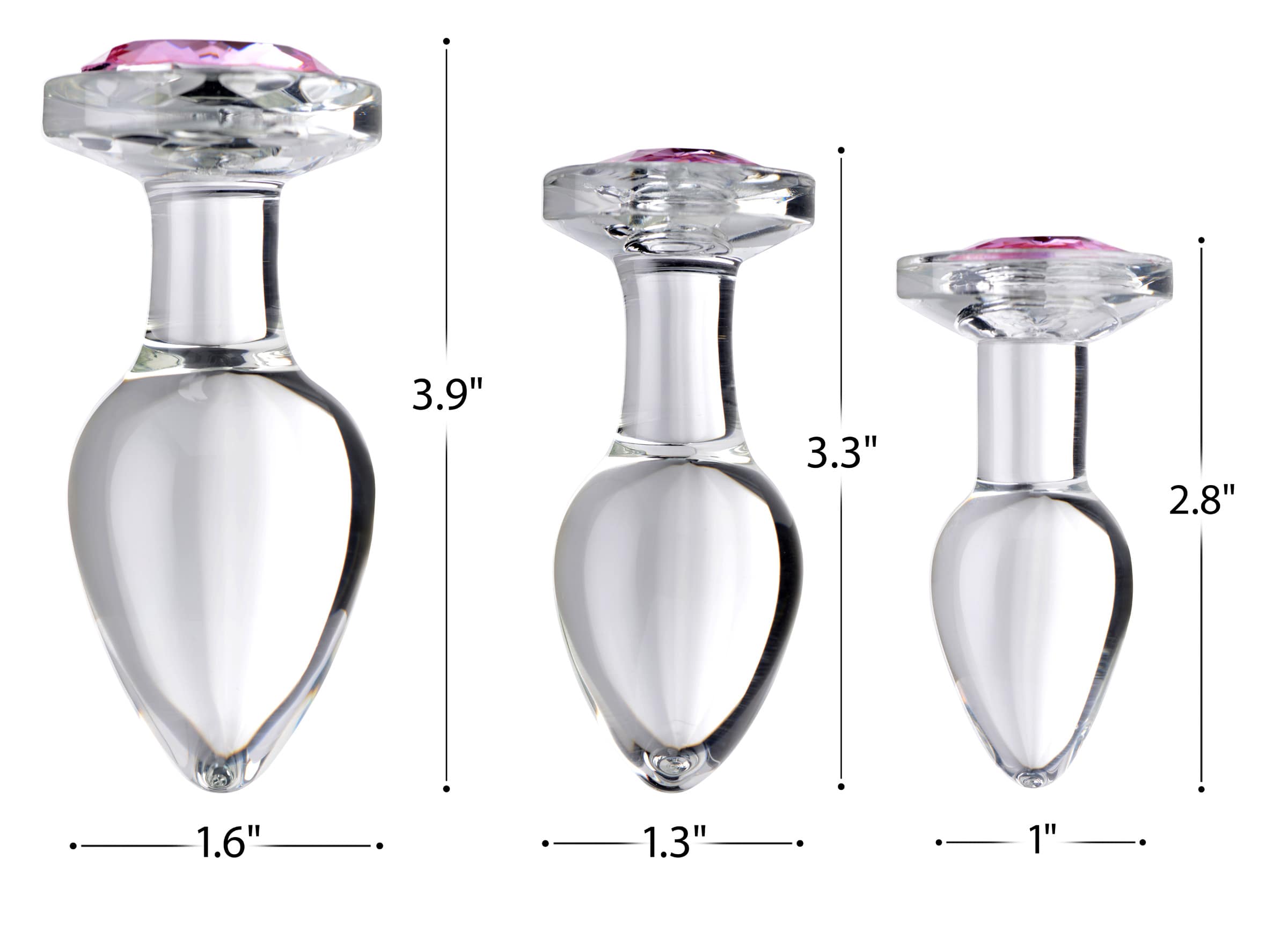 Pink Gem Glass Anal Plug - Small - Image 4
