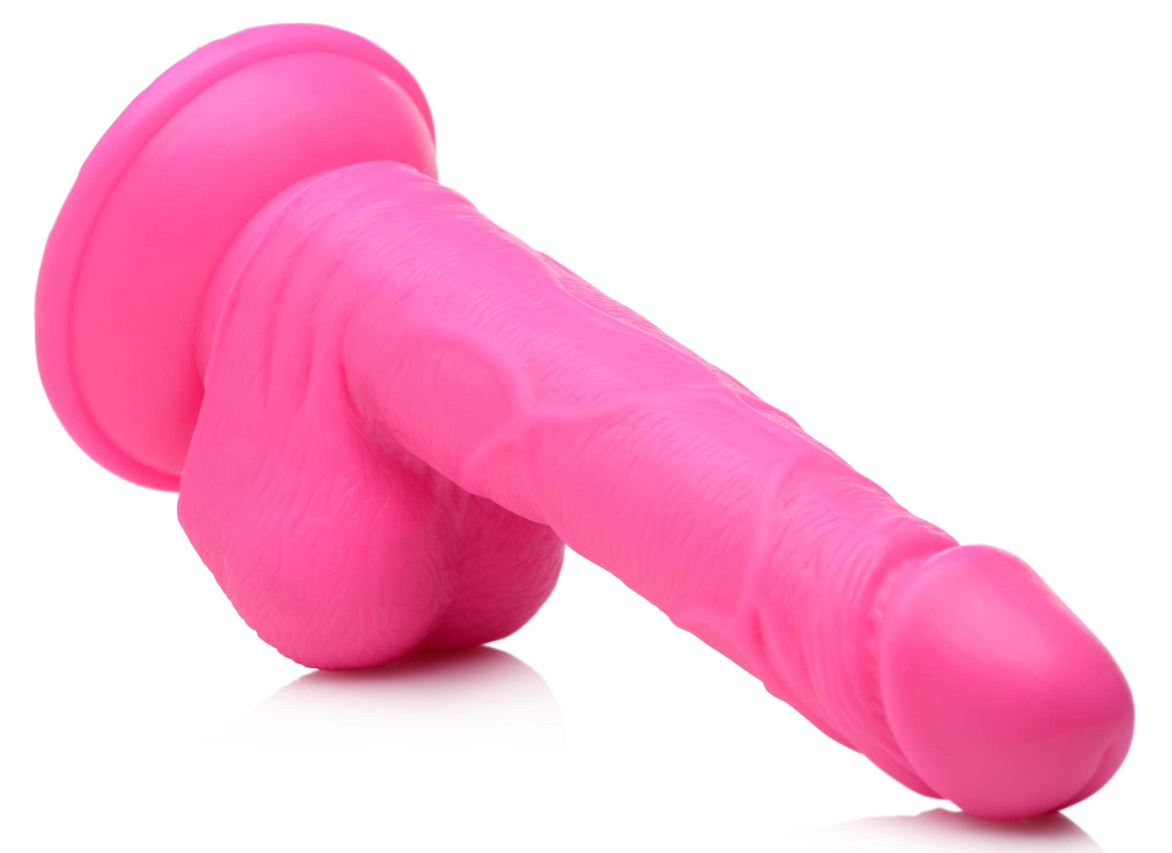 6.5 Inch Dildo with Balls - Pink - Image 5