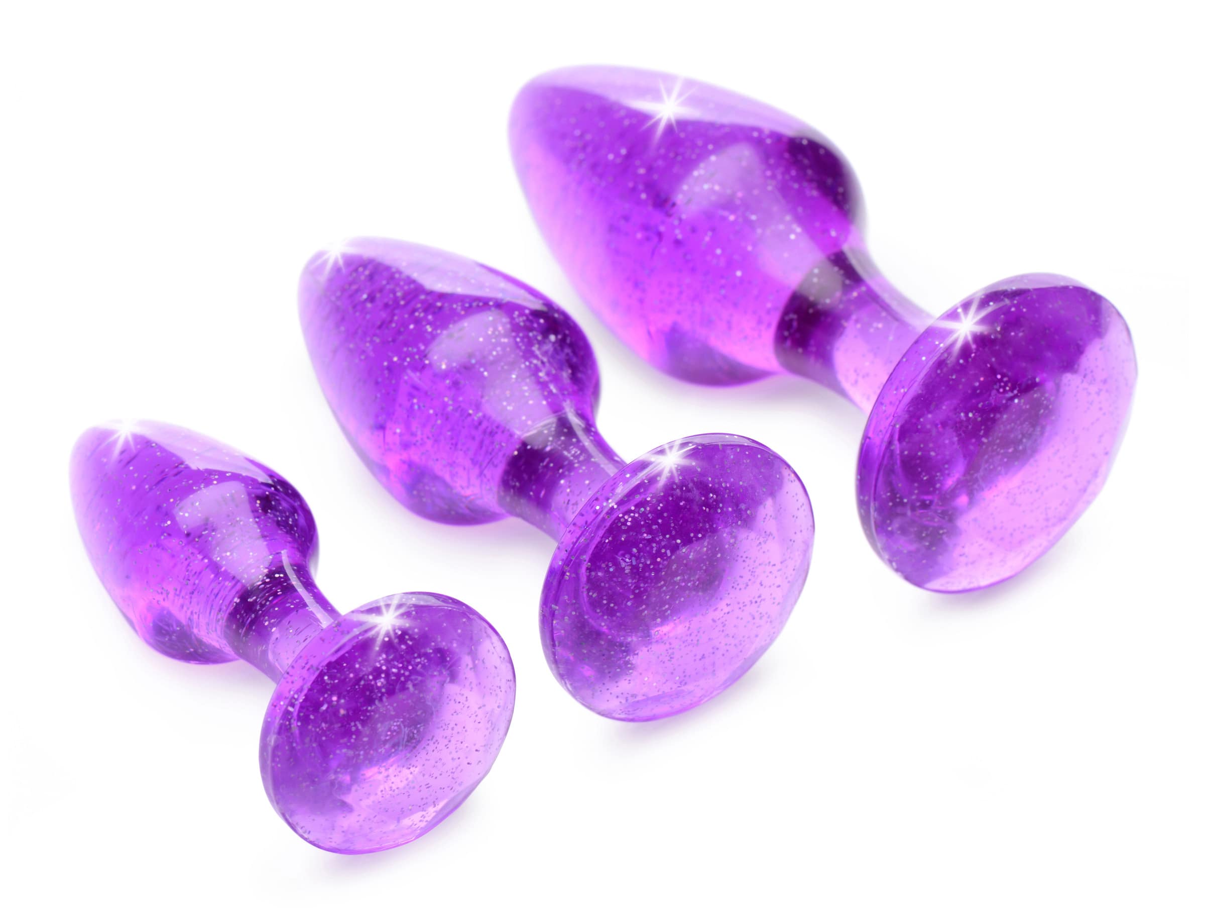 Glitter Gem Anal Plug Set - Purple - Image 2