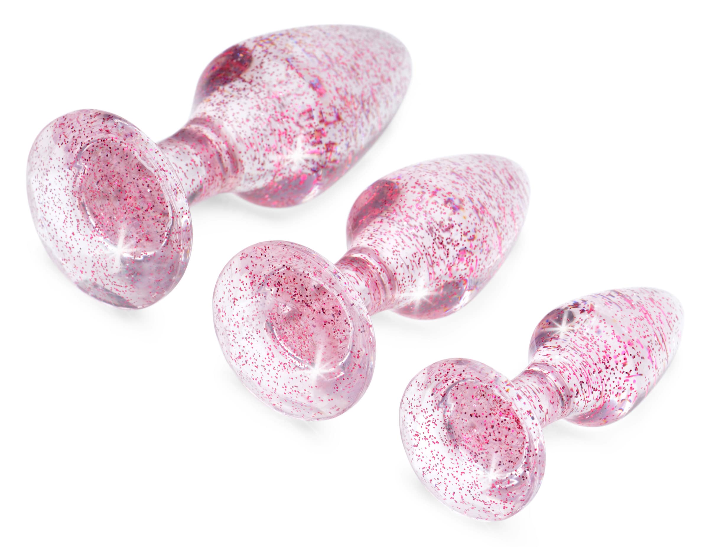Glitter Gem Anal Plug Set - Pink - Image 3