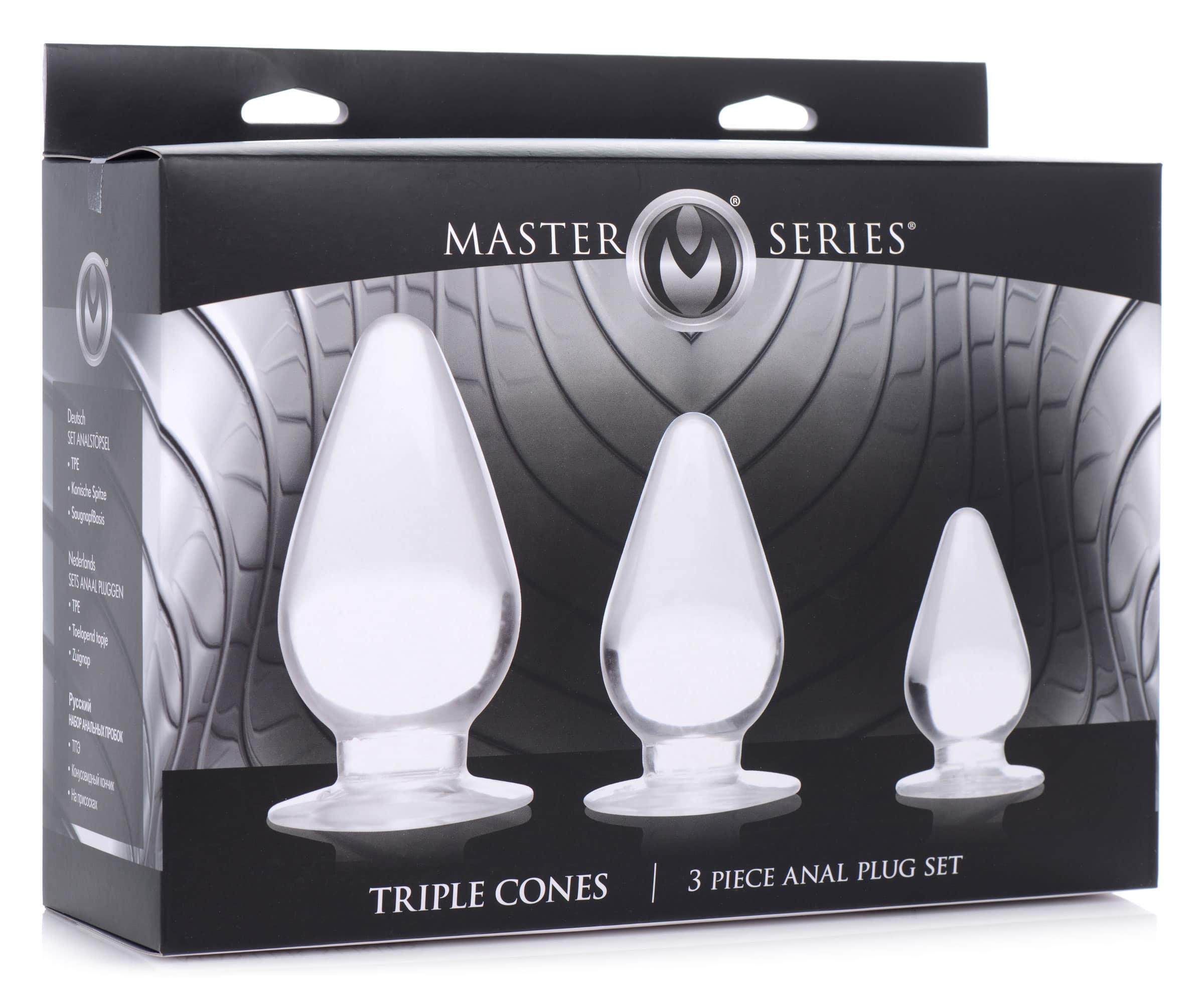 Triple Cones 3 Piece Anal Plug Set - Clear - Image 4