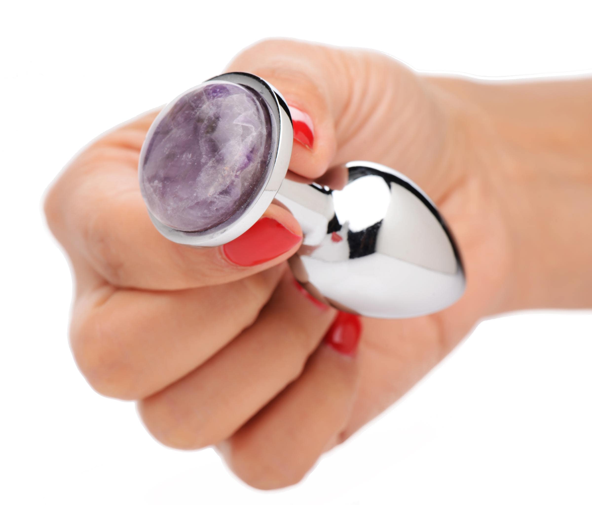 Genuine Amethyst Gemstone Anal Plug - Small - Image 4