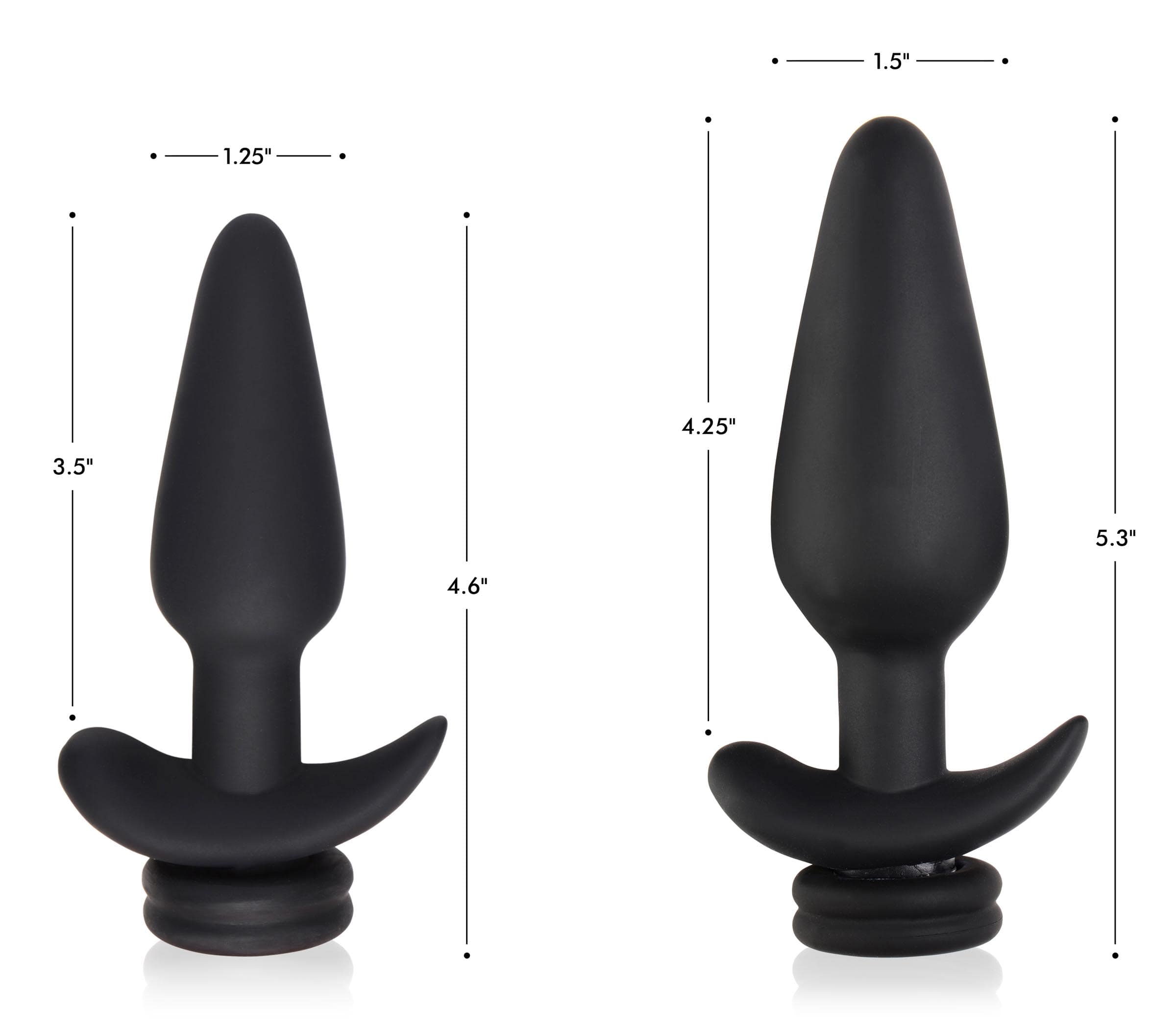 Large Vibrating Anal Plug with Interchangeable Fox Tail - Black and White - Image 4