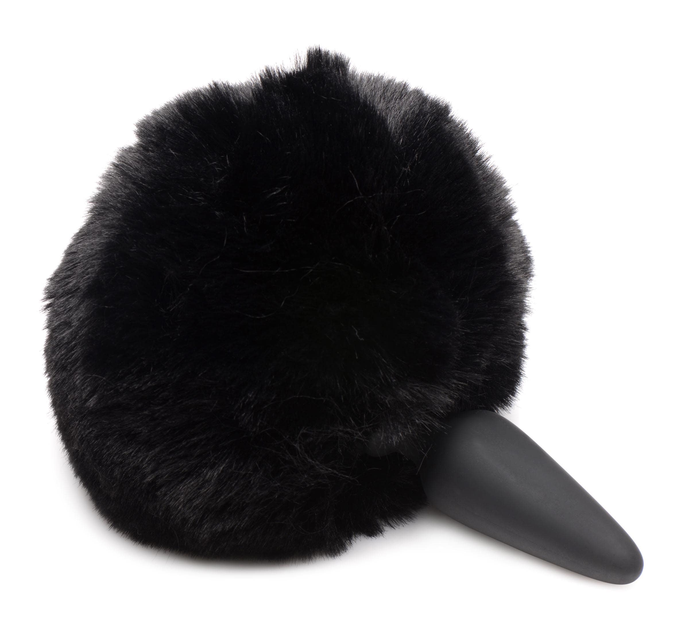 Large Anal Plug with Interchangeable Bunny Tail - Black - Image 4